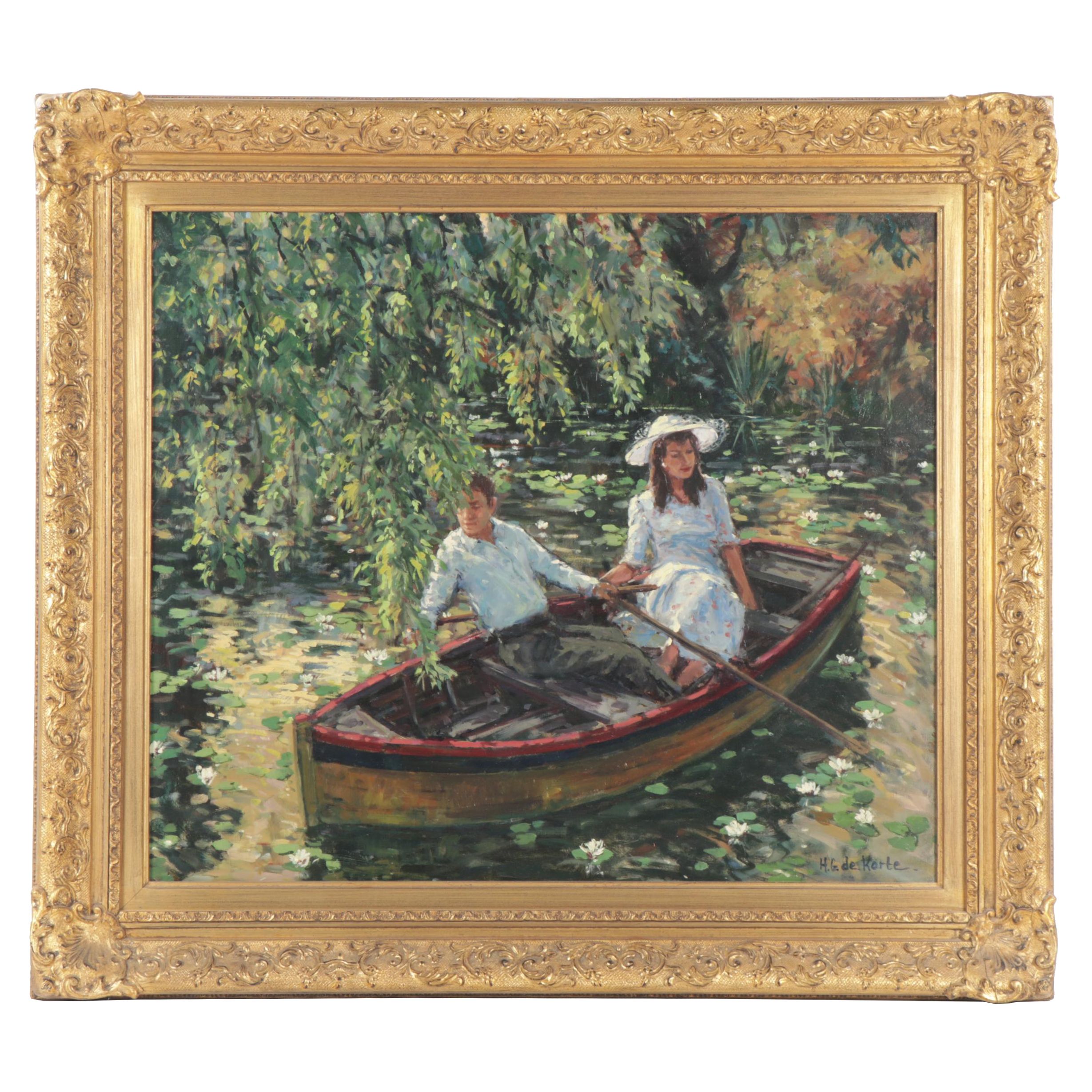 Hennie DeKorte Oil Painting "Romantic Boat Ride"