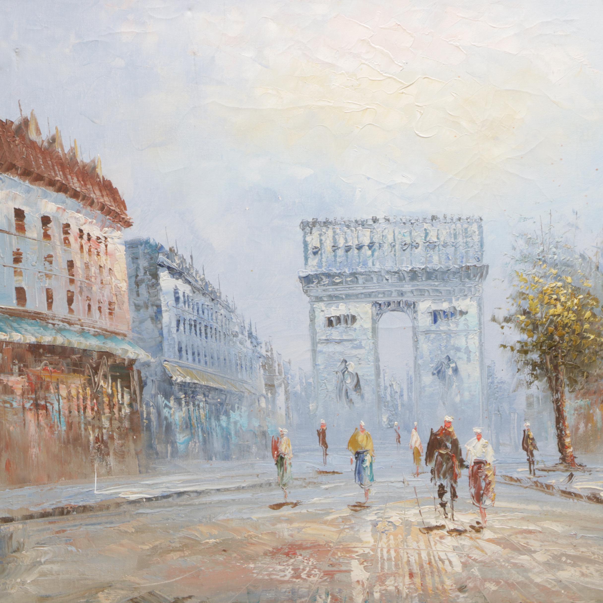 Caroline Burnett Oil Painting of Arc de Triomphe