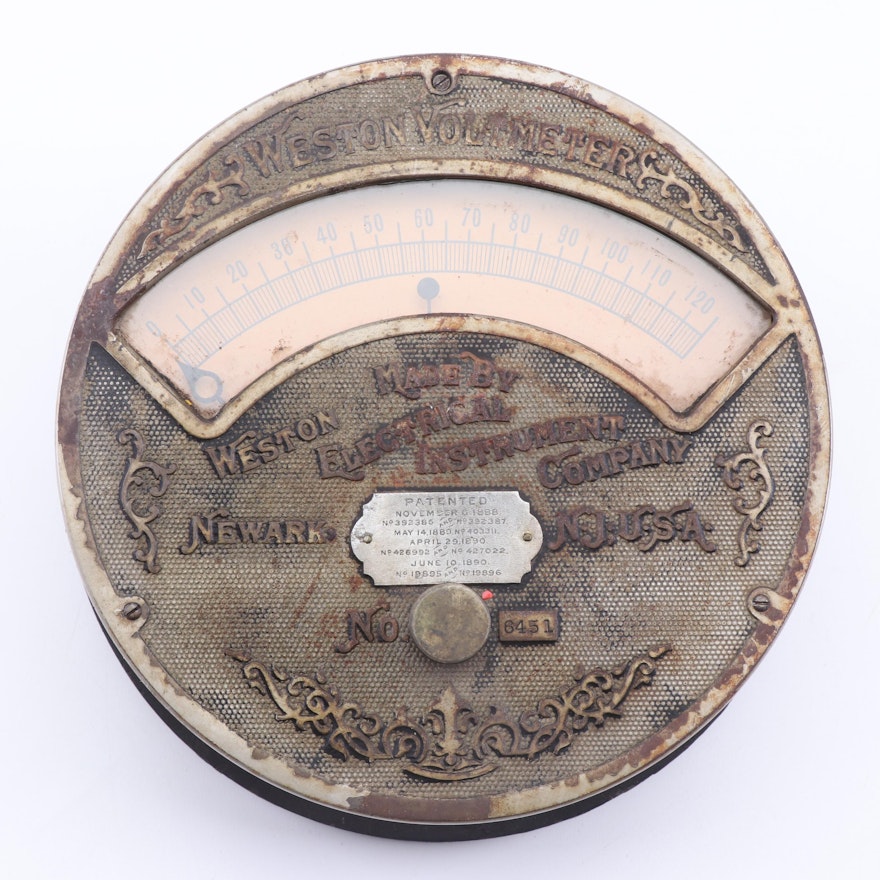 Weston Electrical Instrument Company Voltmeter, Late 19th/Early 20th Century