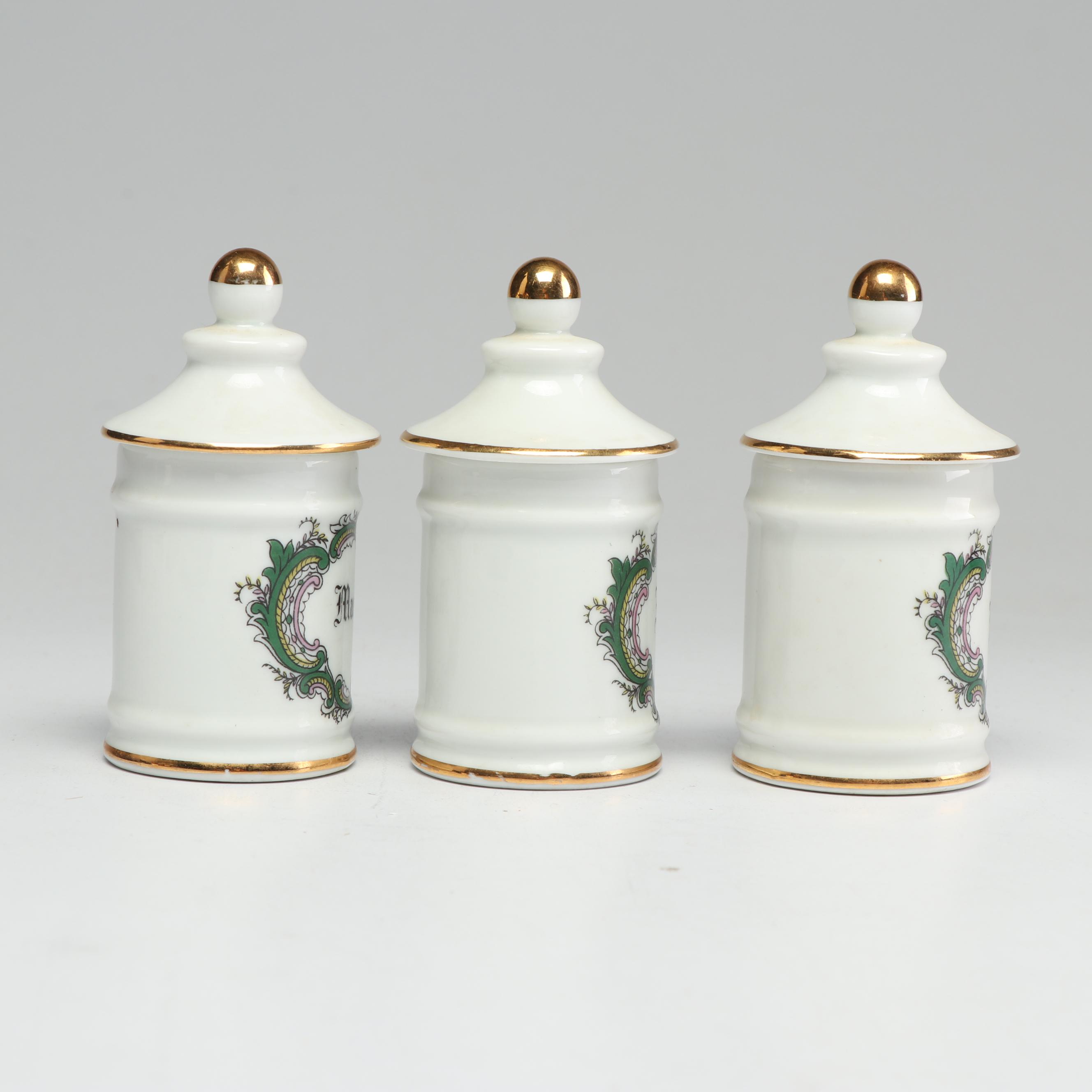 Limoges France Porcelain Apothecary Jars, 20th Century