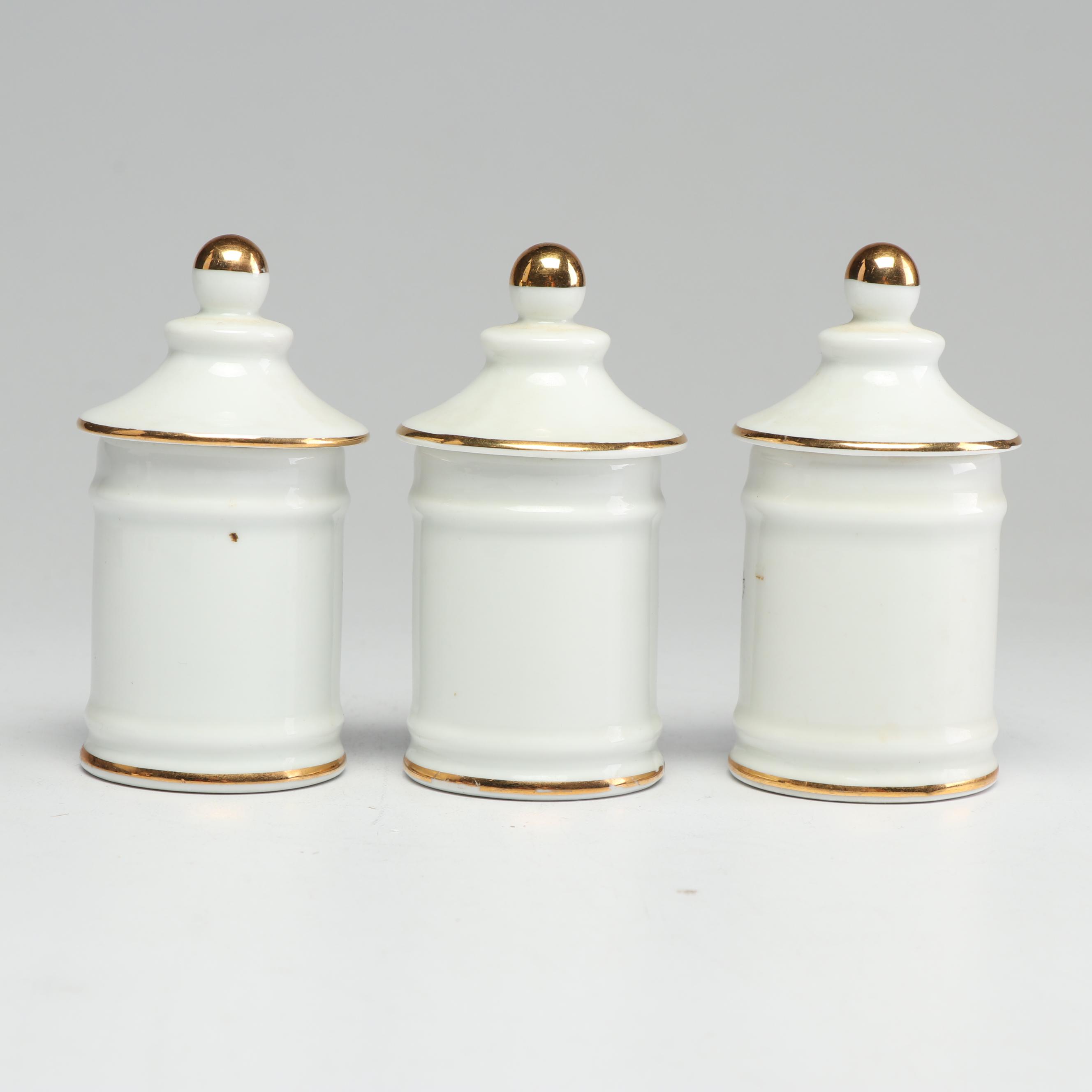 Limoges France Porcelain Apothecary Jars, 20th Century