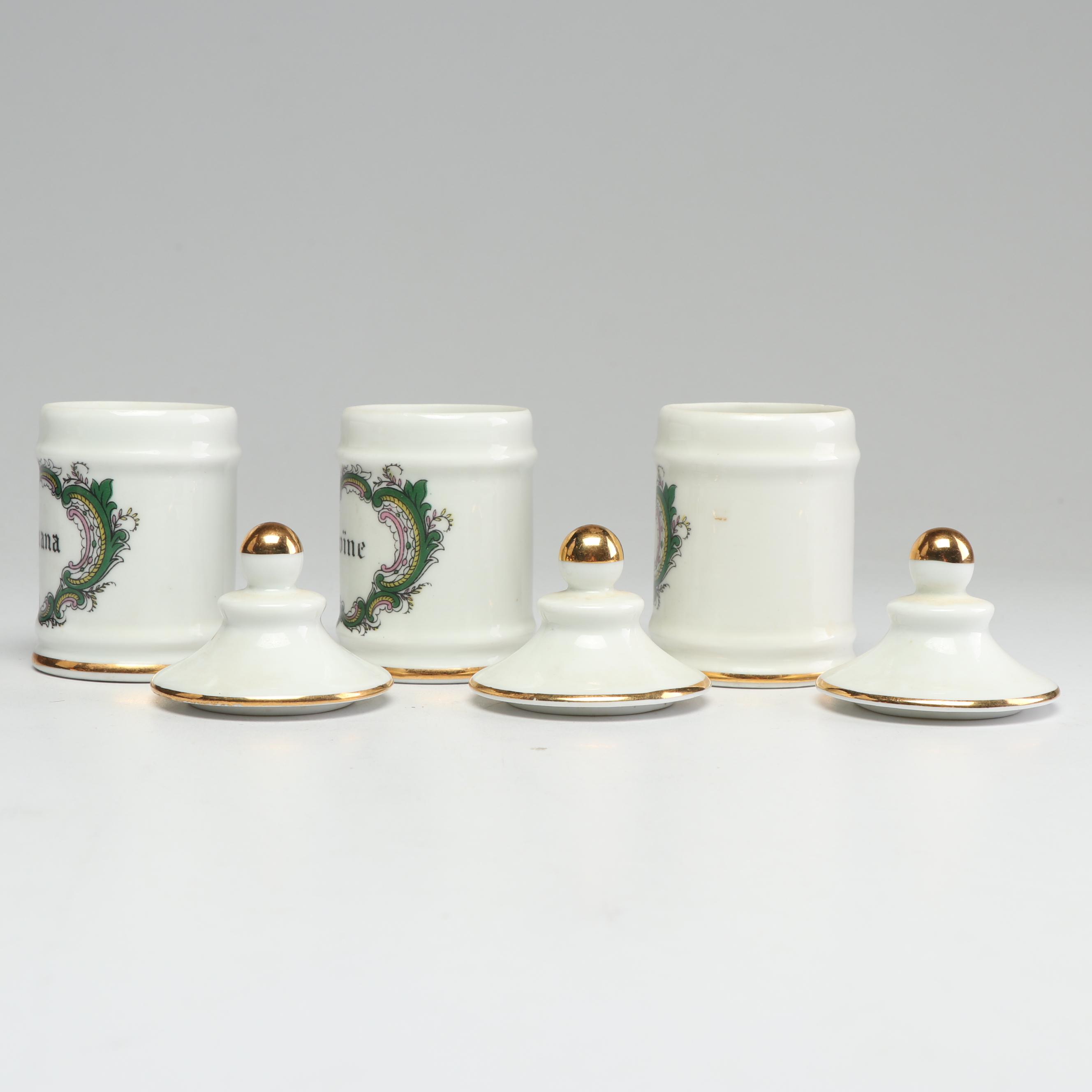 Limoges France Porcelain Apothecary Jars, 20th Century