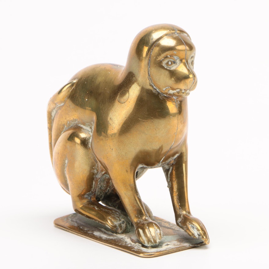 Patole Brass Monkey Figurine, 1930s
