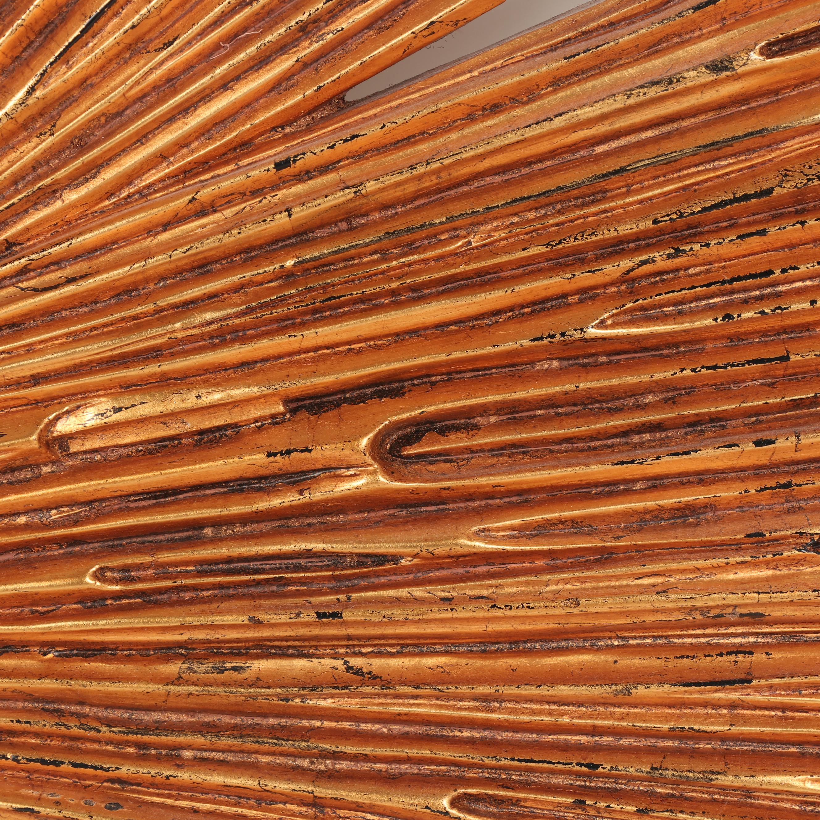 Mid-Century Modern Style Gilt Composition Wood Sunburst Wall Mirror