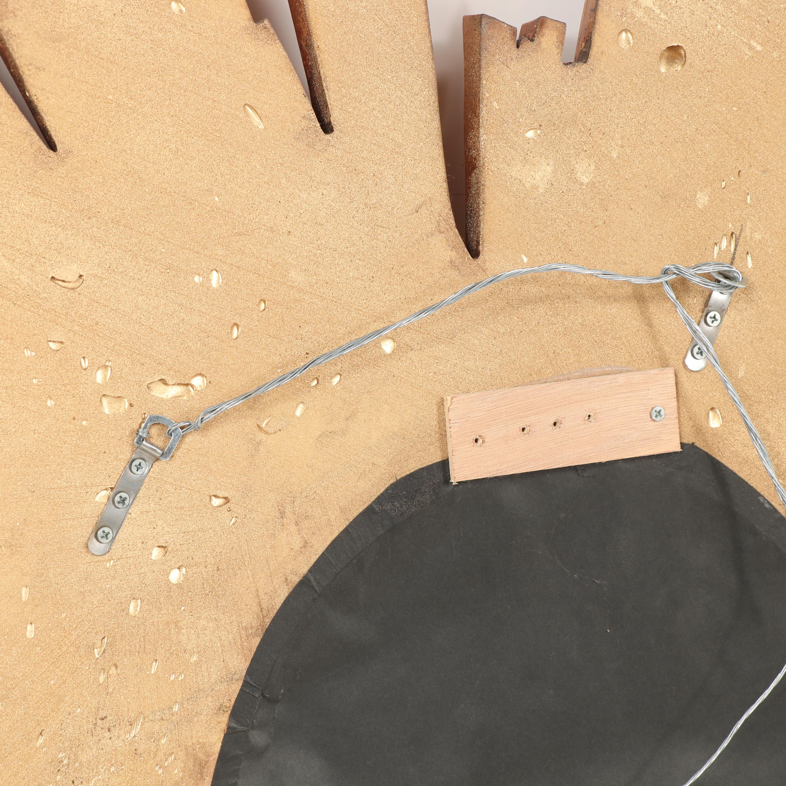 Mid-Century Modern Style Gilt Composition Wood Sunburst Wall Mirror