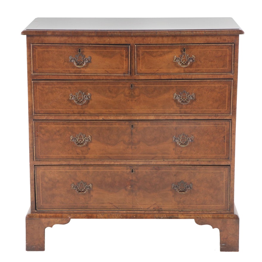 George III String Inlaid Mahogany Chest of Drawers, Circa 1800