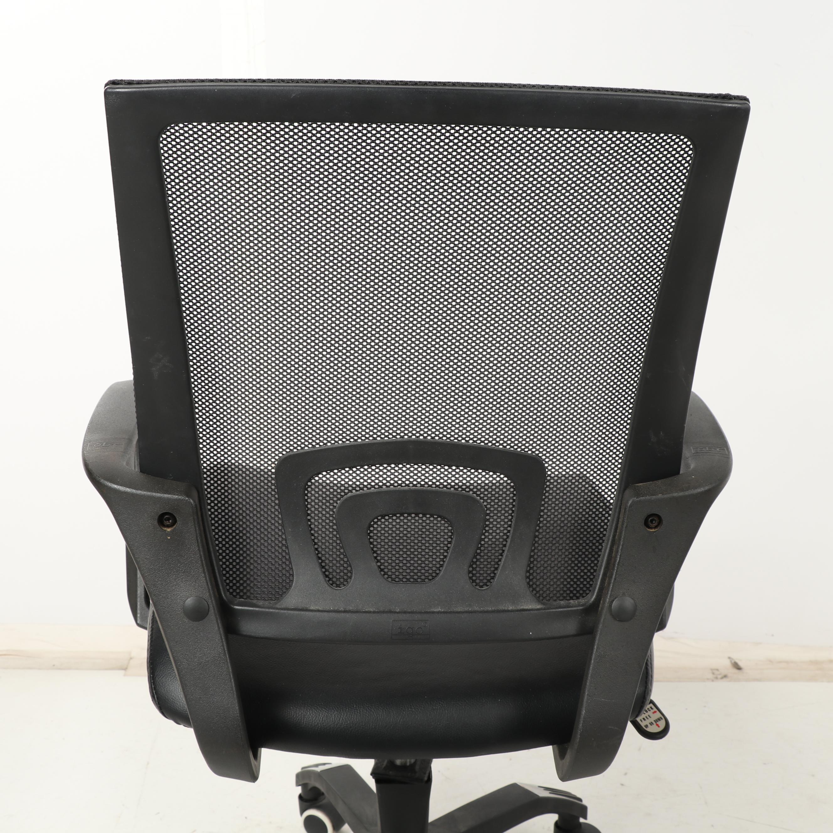 Pair of Belnick Inc. "Igo" Mesh and Leather Office Chairs