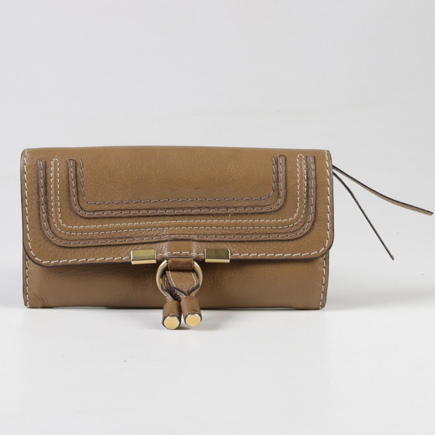 Chloé Nut Brown Leather Marcie Continental Flap Wallet