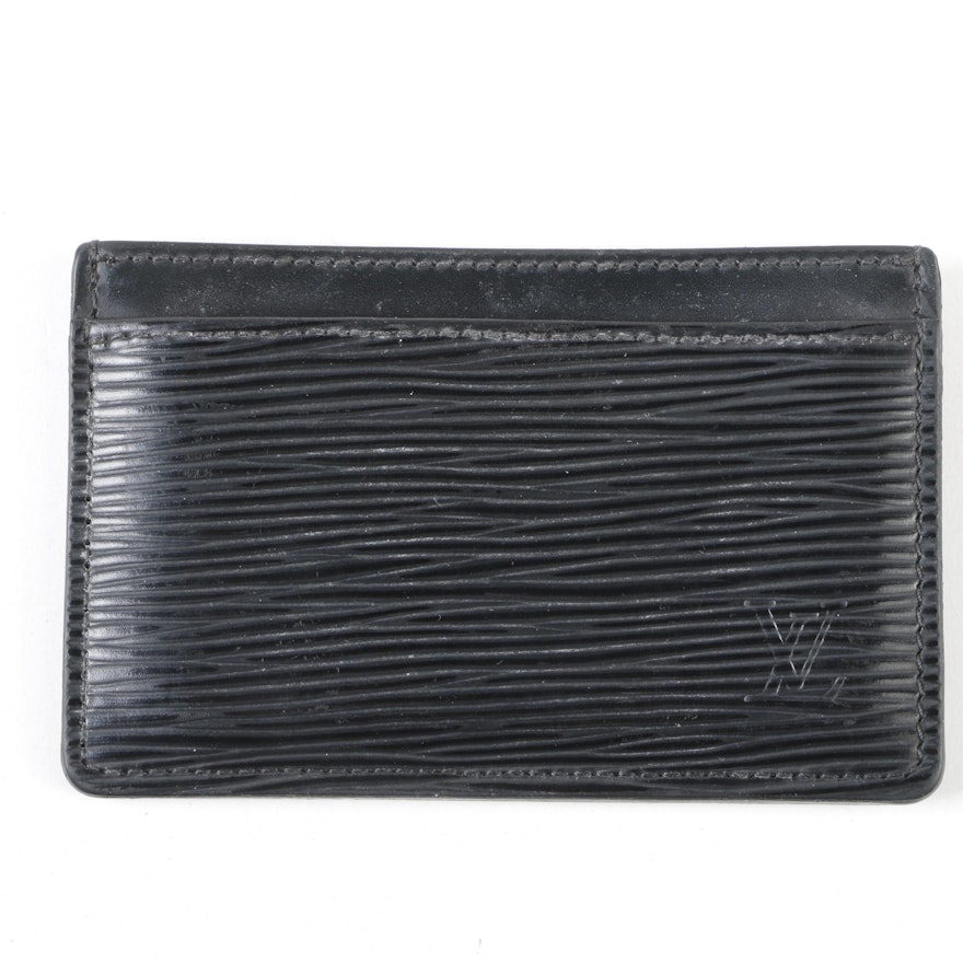Louis Vuitton Paris Black Epi Leather Card Case