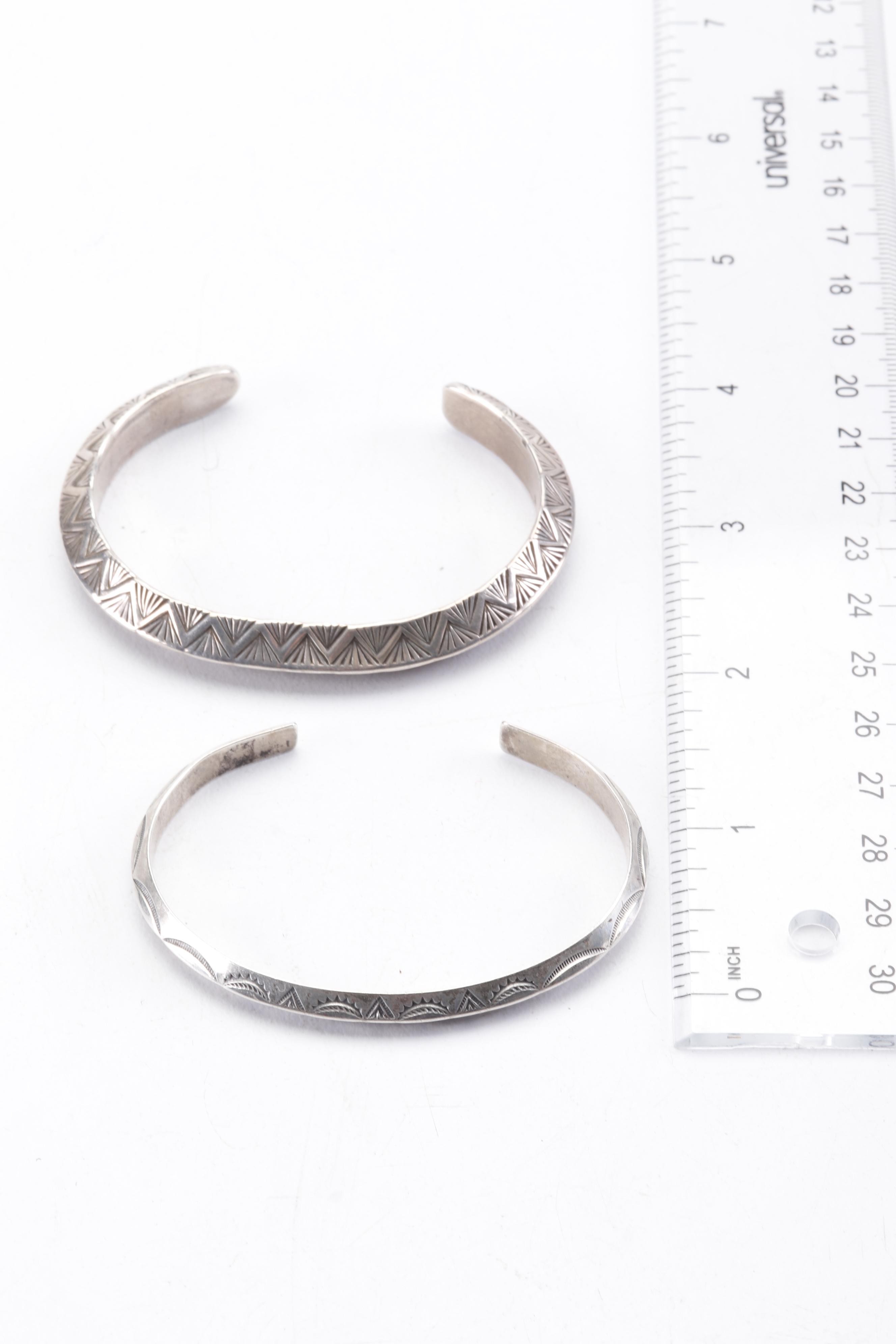 Vintage Randy Hoskie Navajo Sterling Silver Bangles