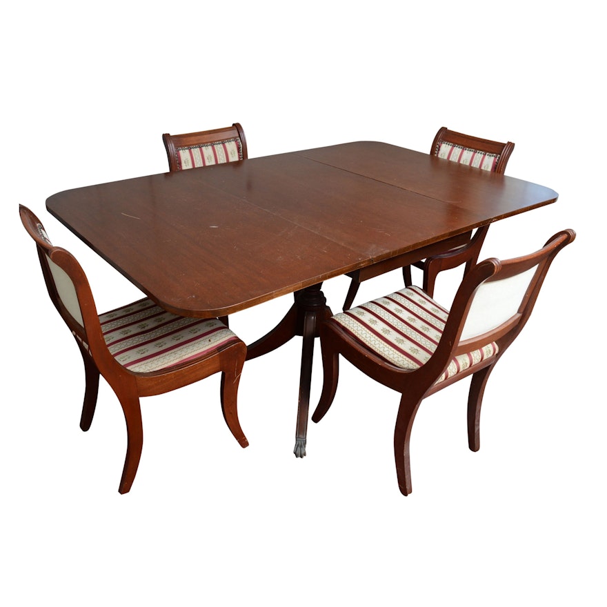 Cherry Drop Leaf Dining Table and Four Chairs