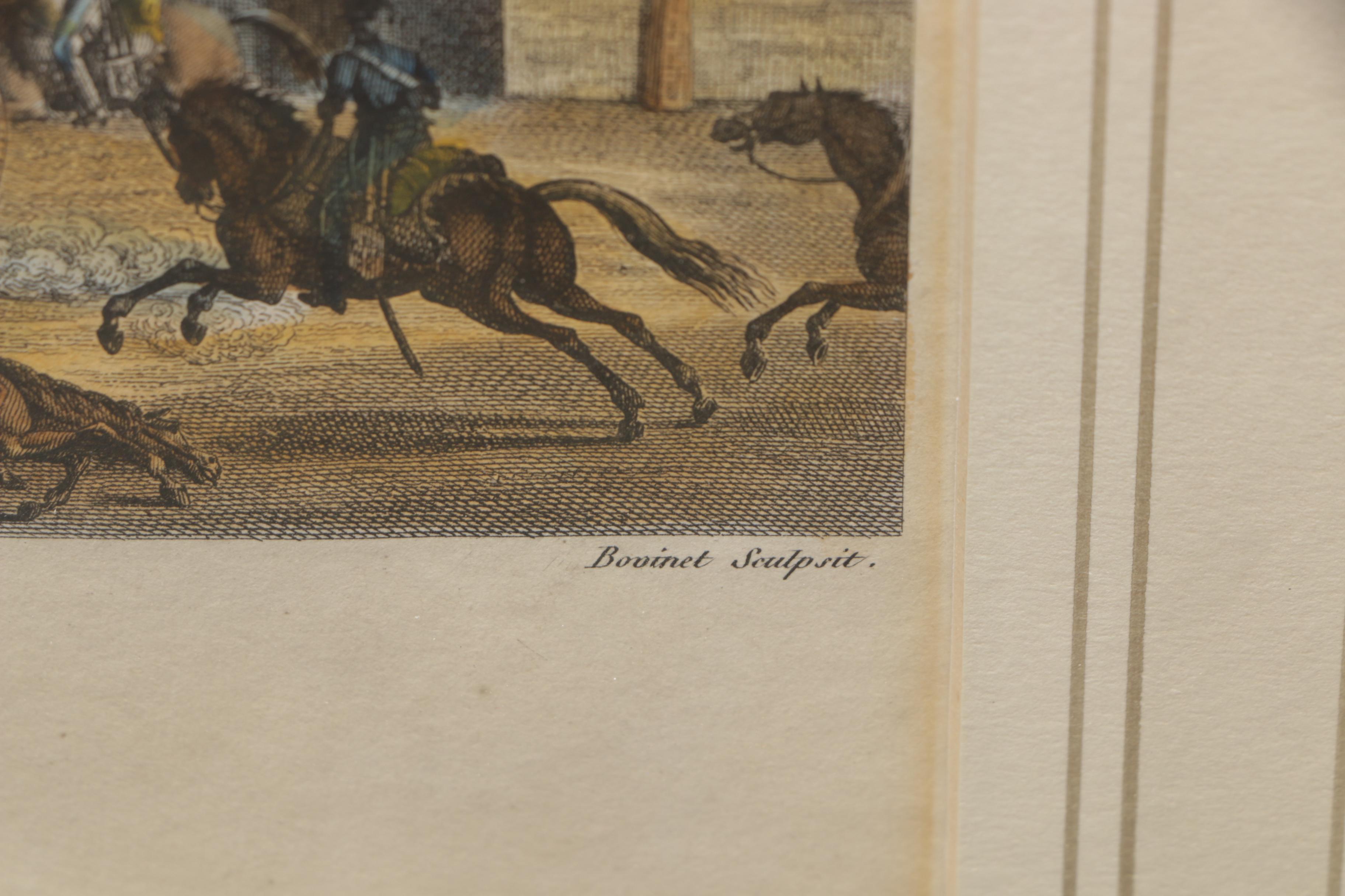 Hand-Colored Etching "Bataille De Lutzen, Livree Le 2 Mai 1813."