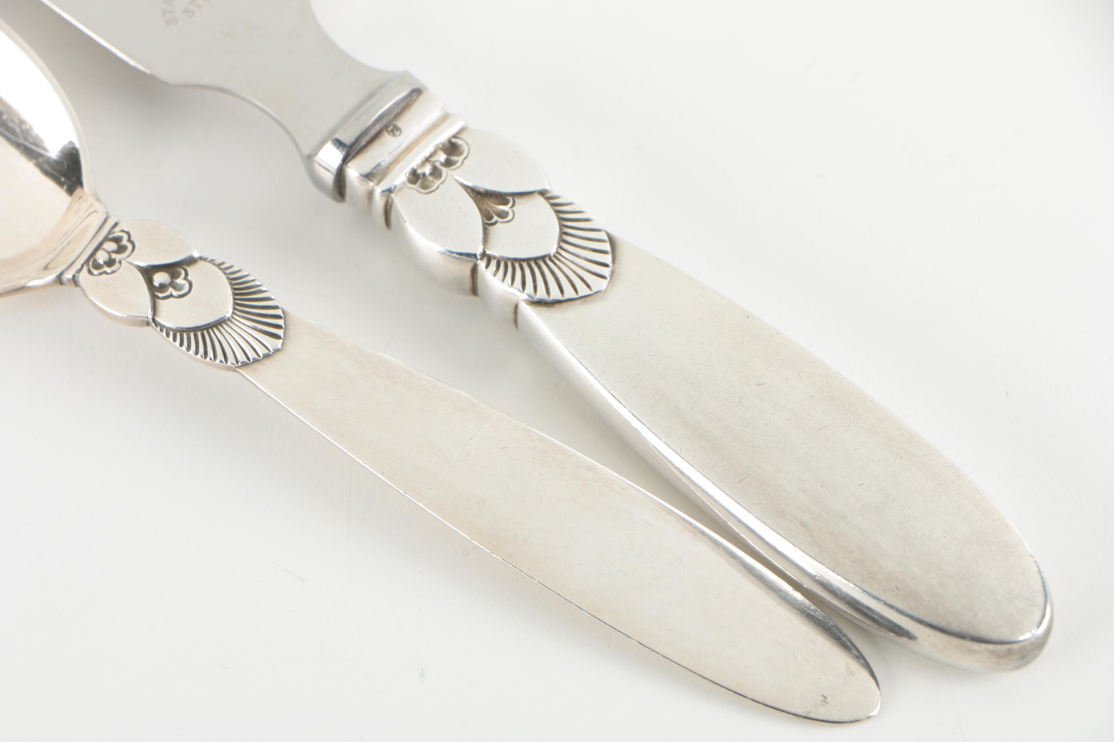 Georg Jensen and Frank M. Whiting Danish Modern Sterling Silver Serving Utensils