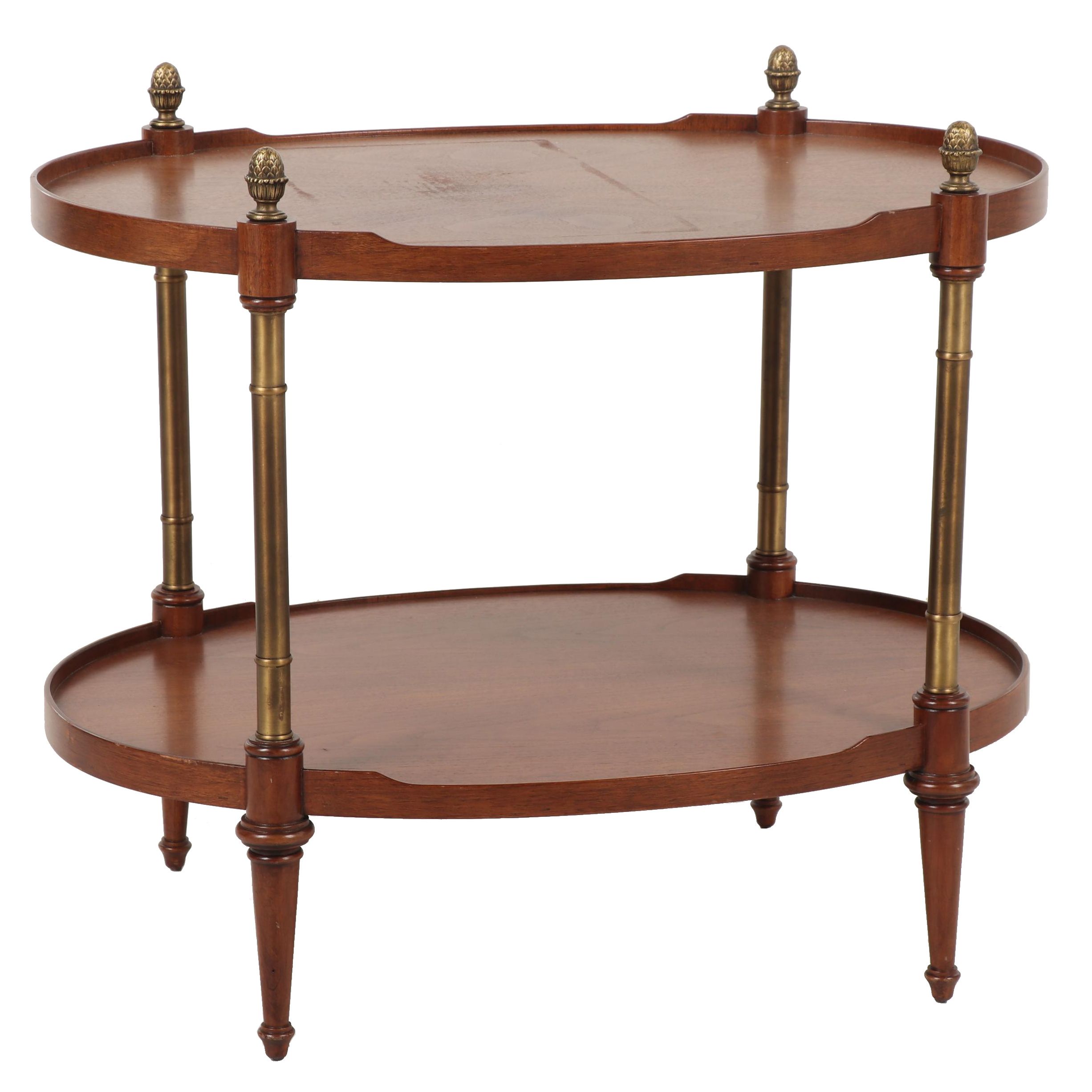 Baker Furniture Mahogany and Brass Two-Tiered Side Table, Mid to Late 20th c.