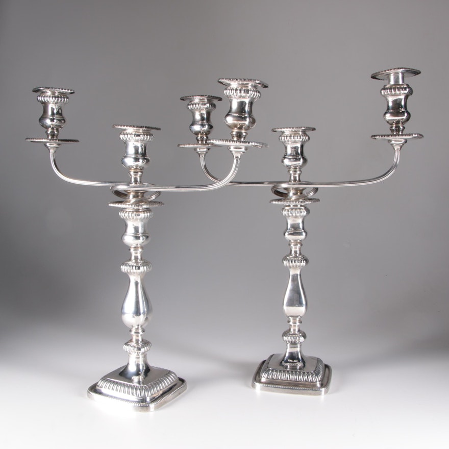 Gorham Georgian Style "English Reproduction" Sterling Silver Candelabra, 1947