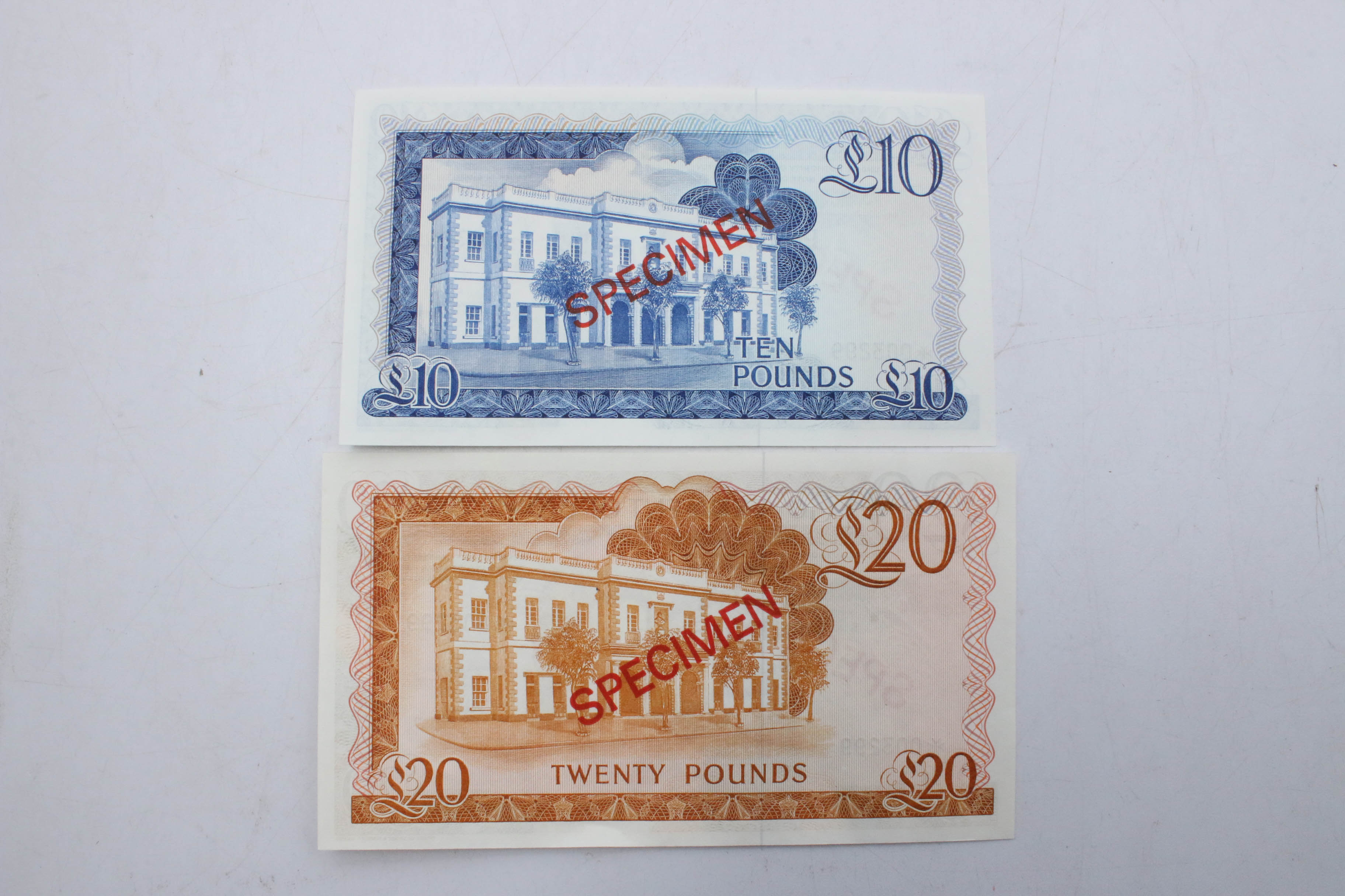 1975 Government of Gibraltar 20-Pound Specimen Banknote