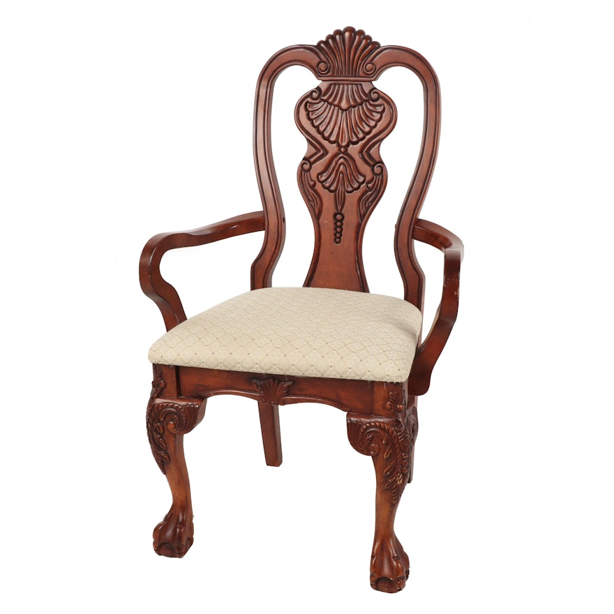 Chippendale-Style Upholstered Armchair