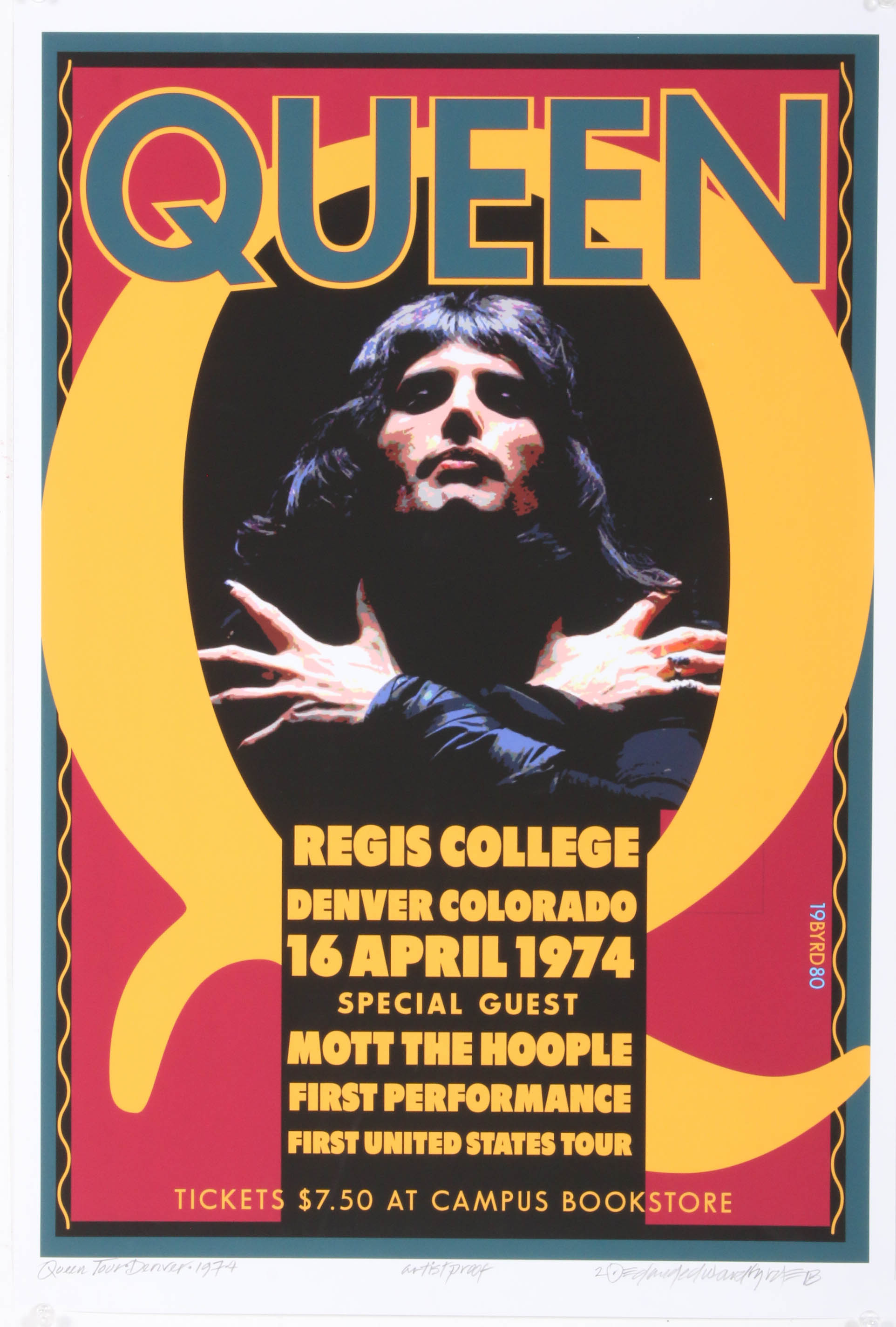 David Edward Byrd Giclee "'Queen' First Tour Regis College Denver, 1974"