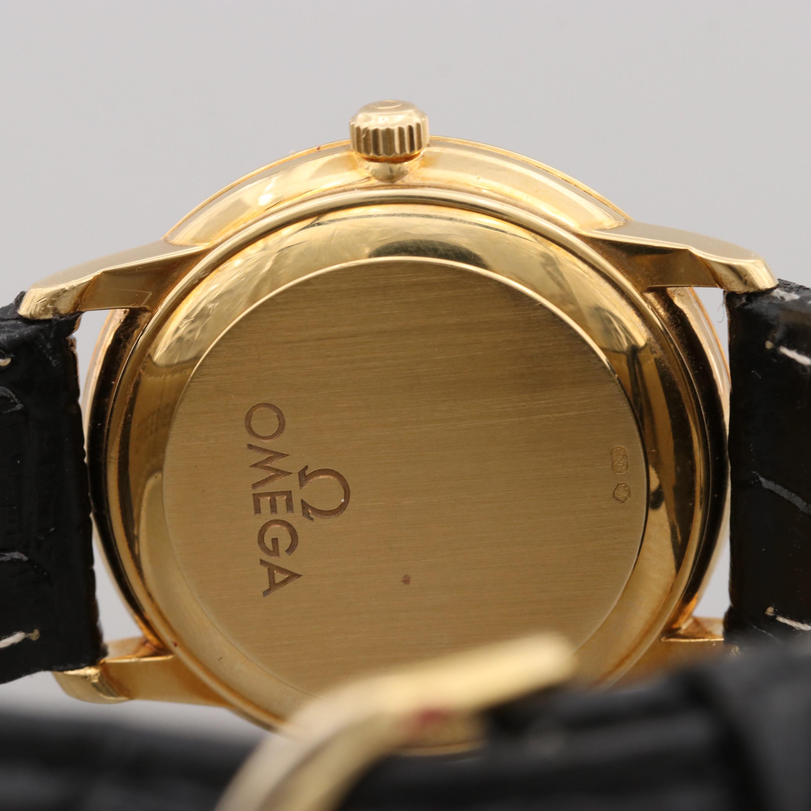 Omega De Ville Prestige 18K Yellow Gold Chronometer Watch With Date Window