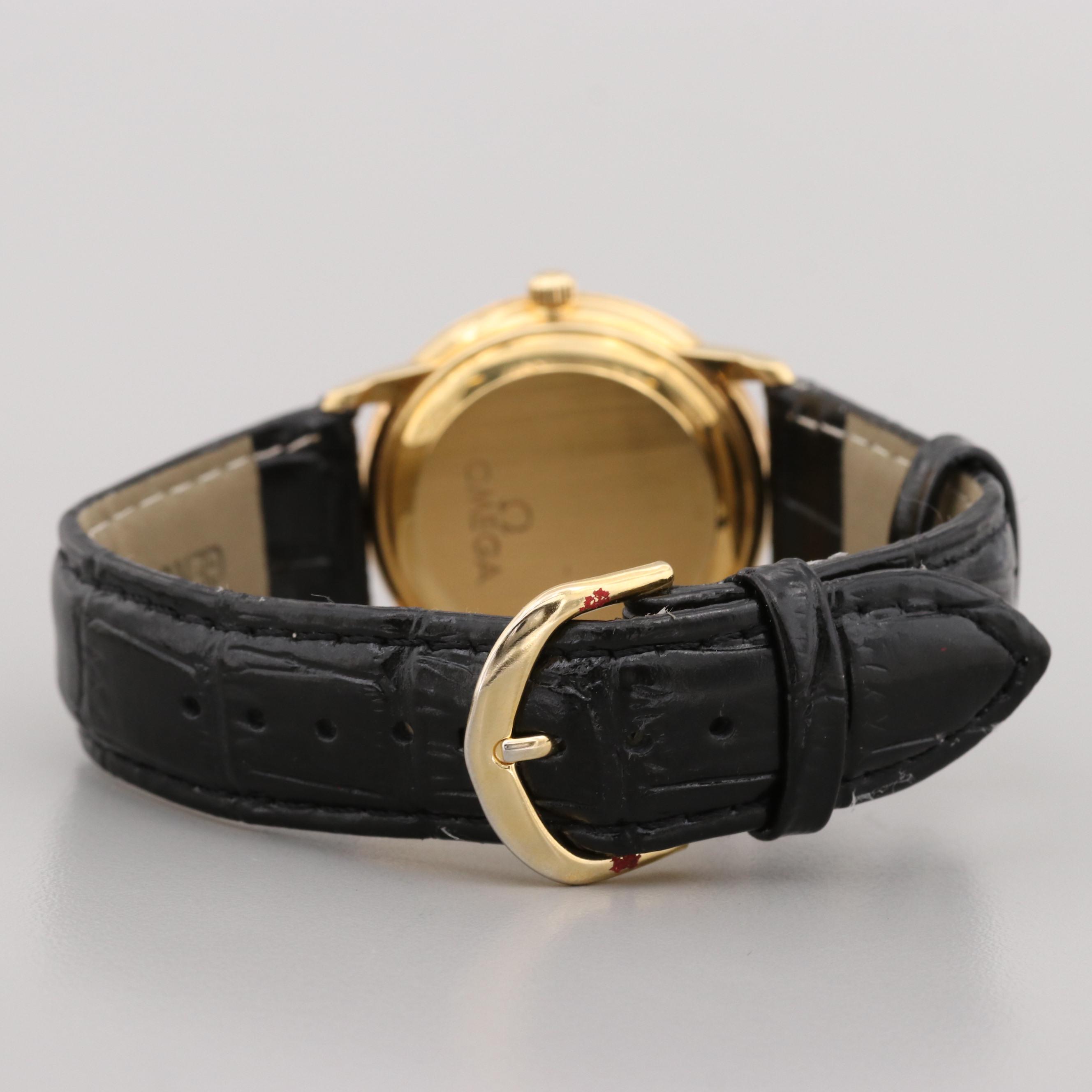 Omega De Ville Prestige 18K Yellow Gold Chronometer Watch With Date Window