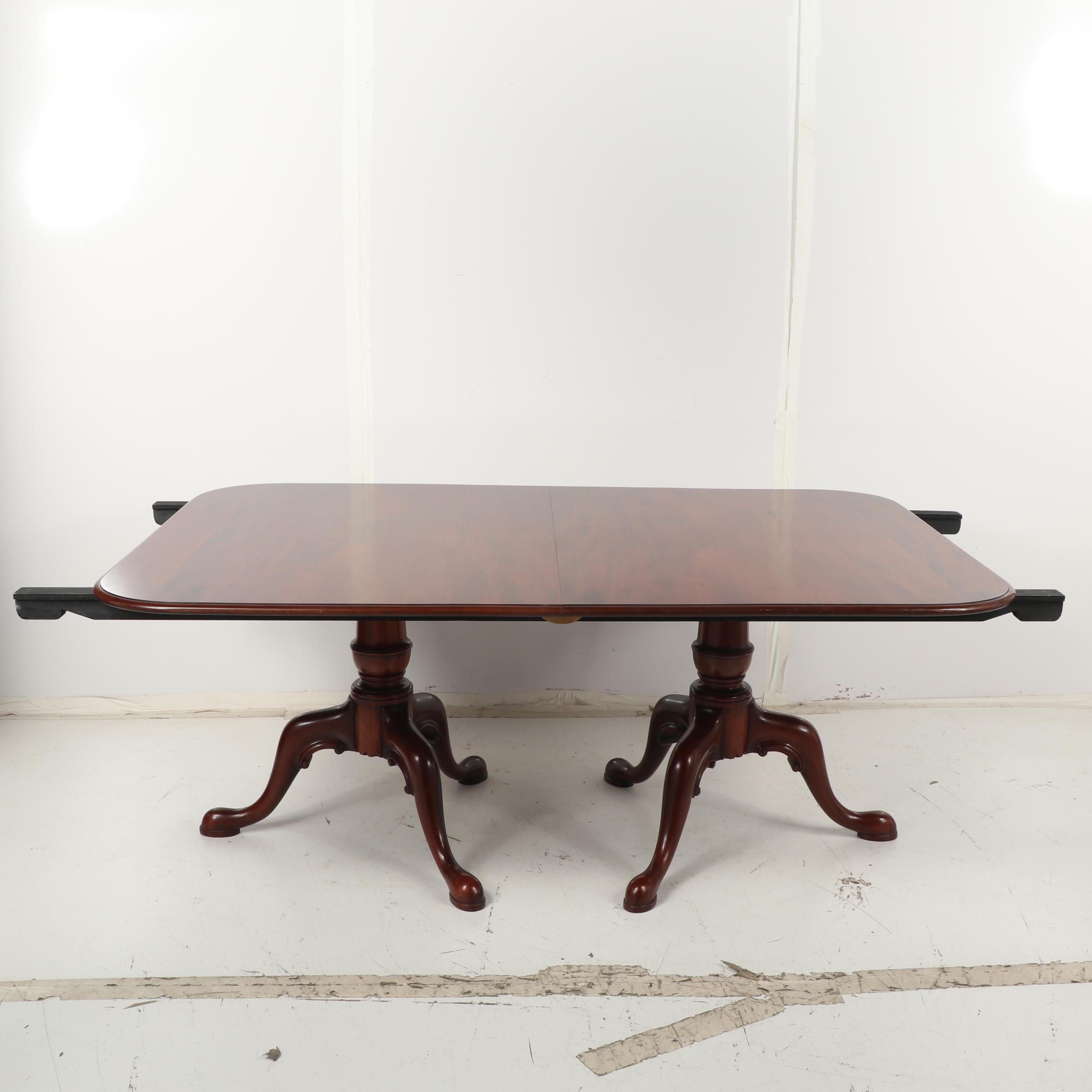 Arthur Brett & Sons, Ltd. Mahogany Dining Table with Leaves, Mid 20th Century