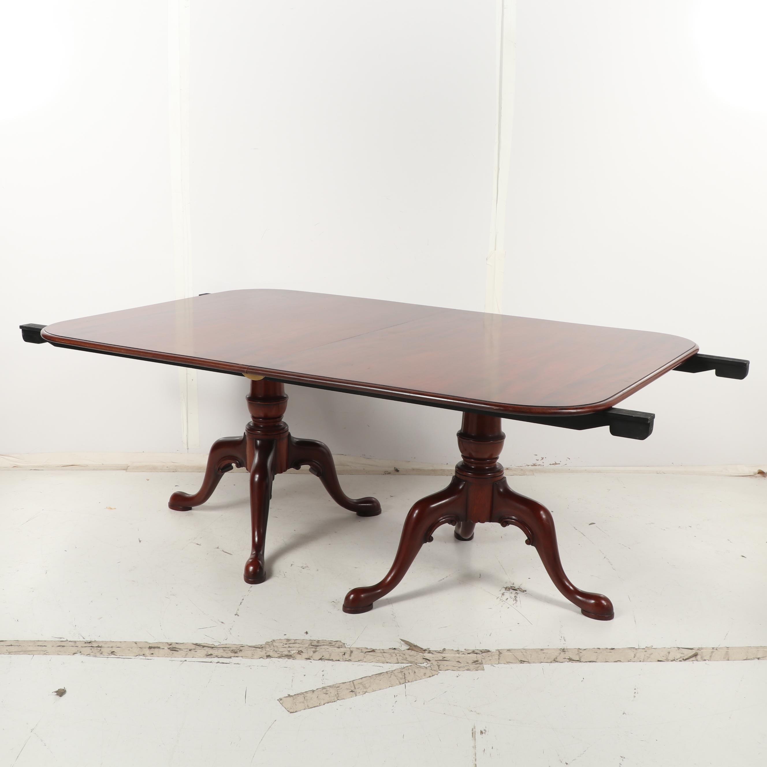 Arthur Brett & Sons, Ltd. Mahogany Dining Table with Leaves, Mid 20th Century