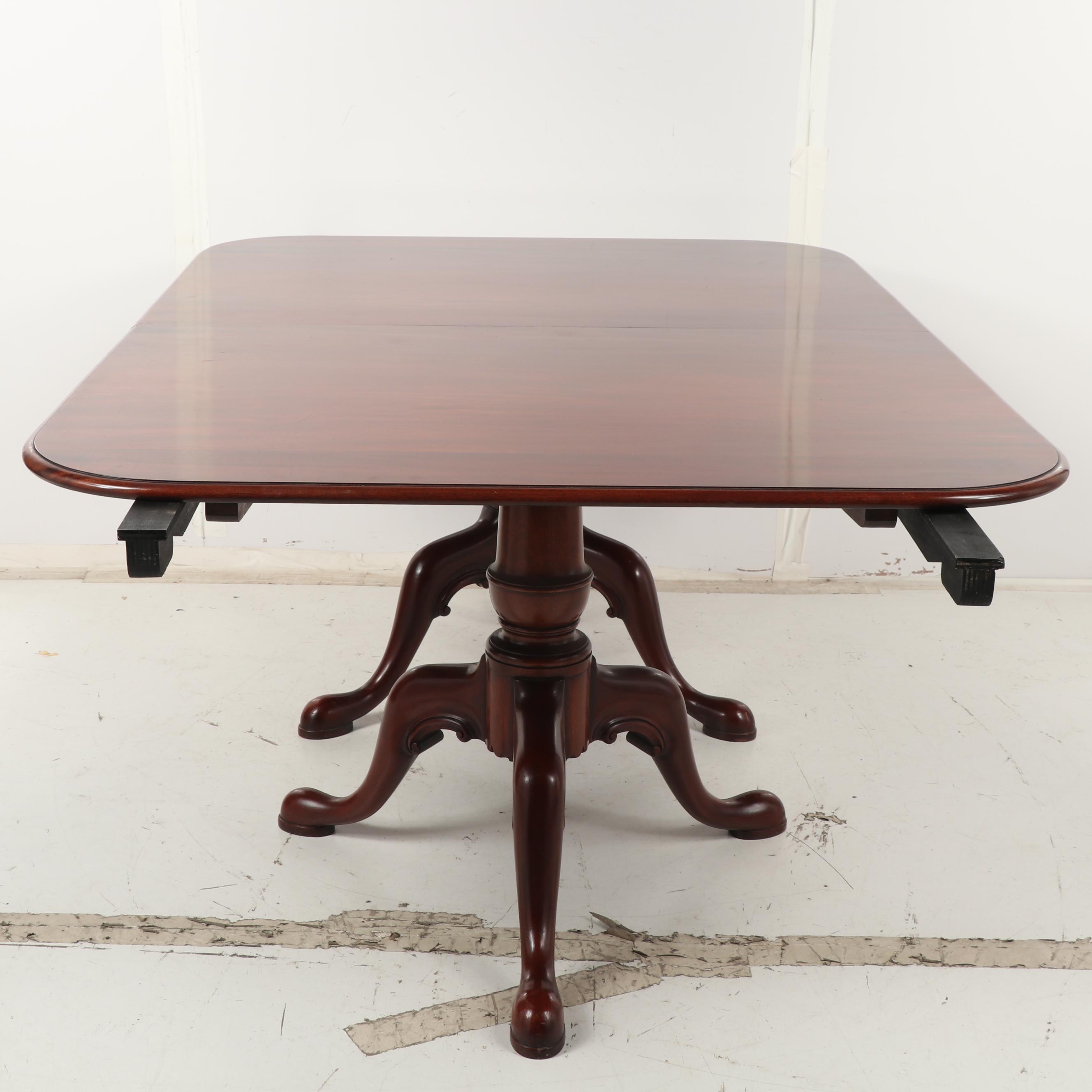 Arthur Brett & Sons, Ltd. Mahogany Dining Table with Leaves, Mid 20th Century
