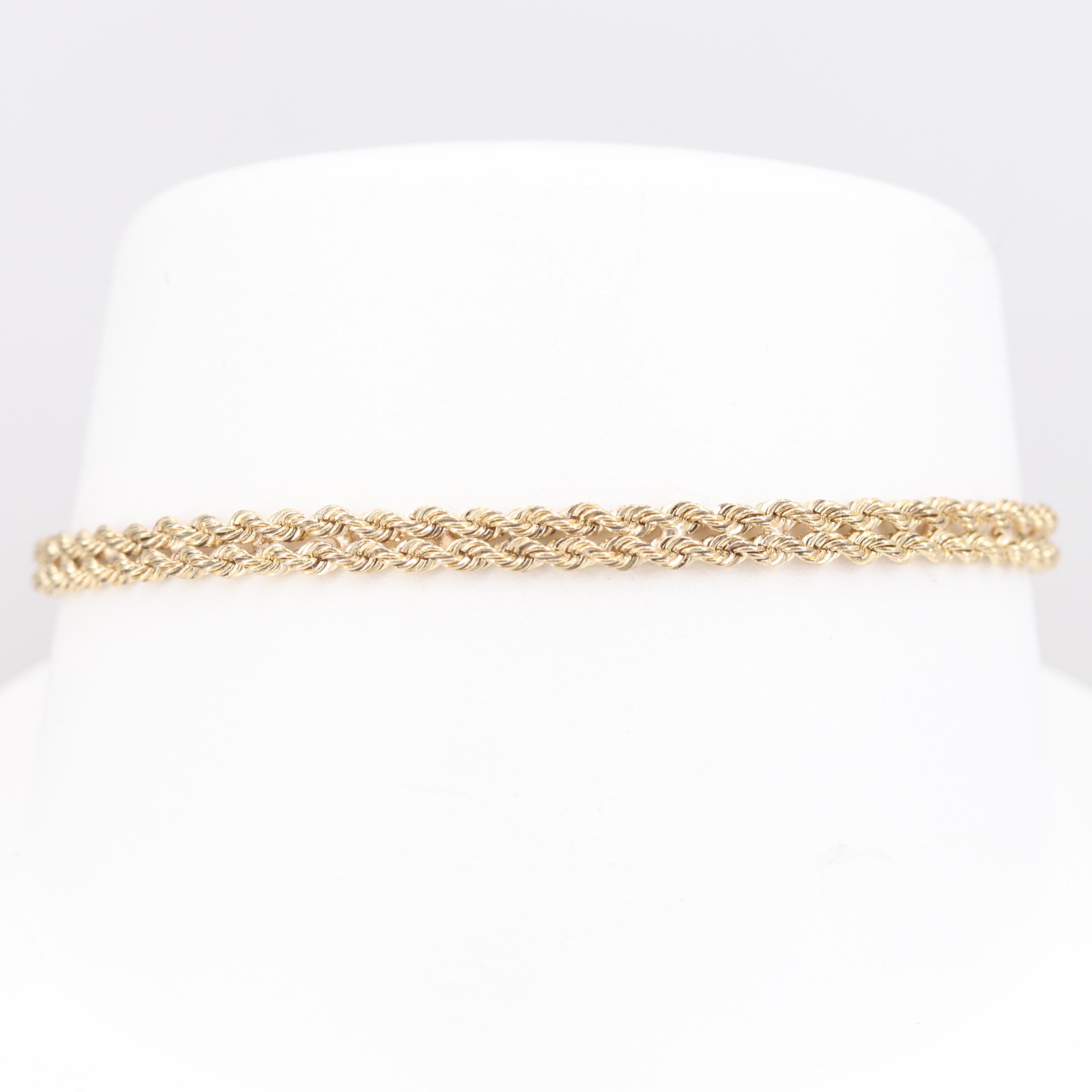 14K Yellow Gold Double Rope Bracelet