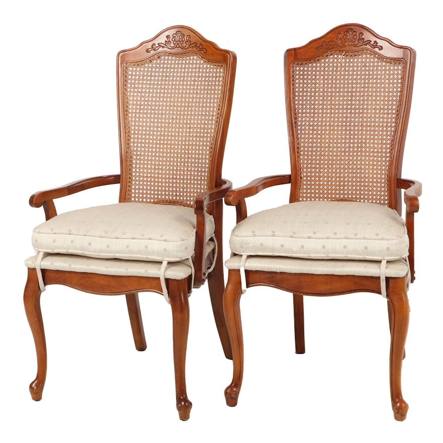 Queen Anne-Style Cane Back Armchairs