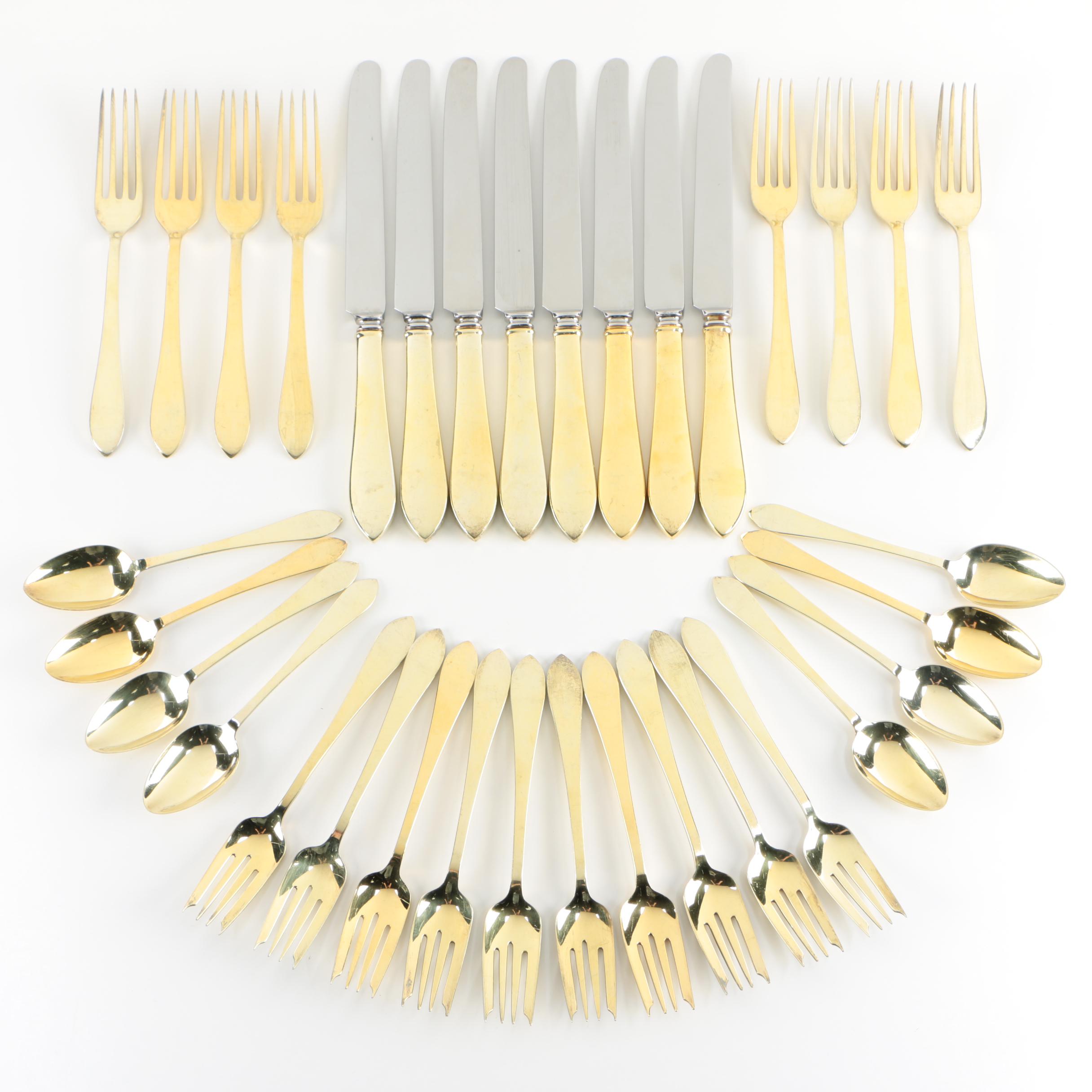 Tiffany & Co. "Faneuil" Gold Washed Sterling Flatware Set for Eight, 1910-1947