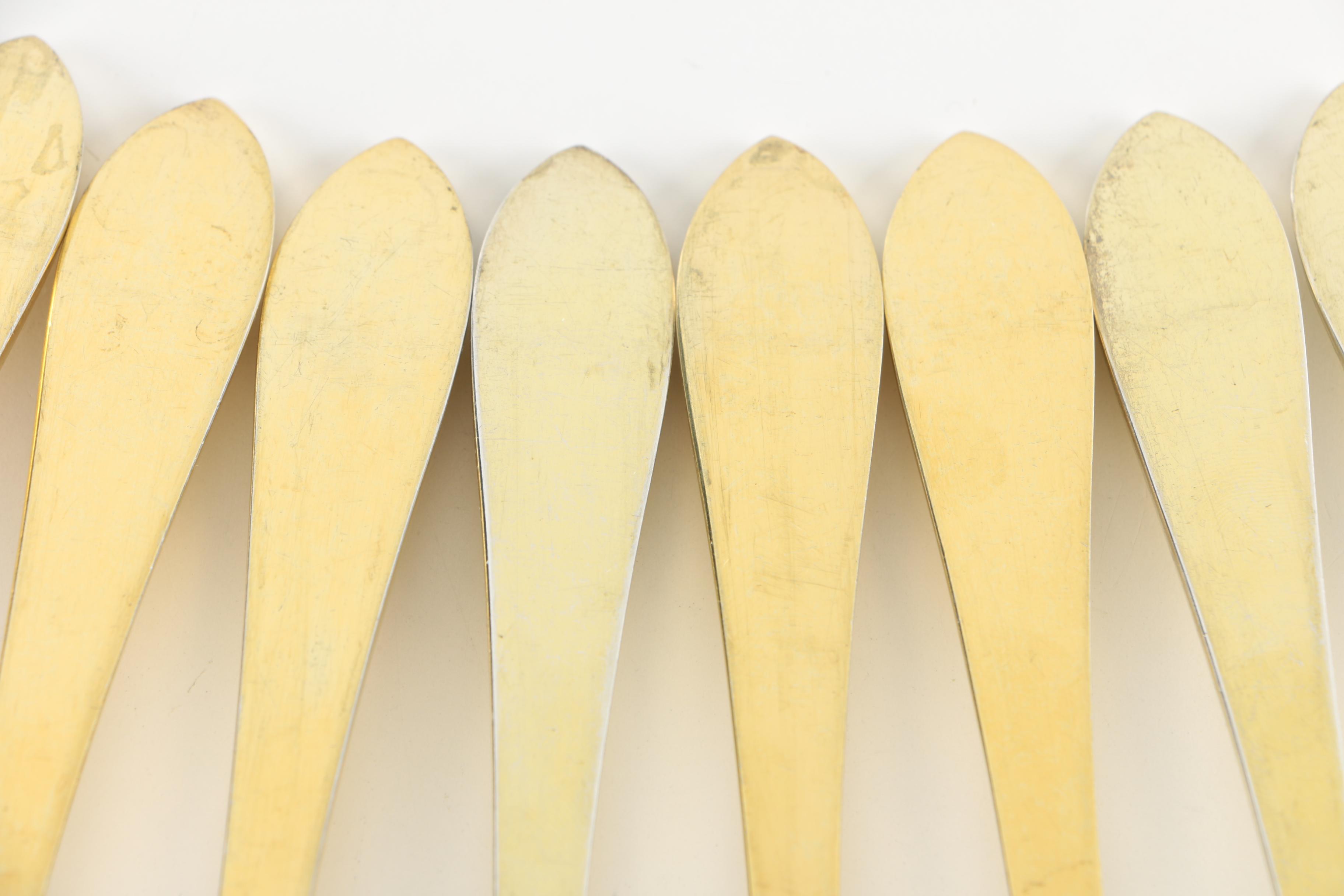 Tiffany & Co. "Faneuil" Gold Washed Sterling Flatware Set for Eight, 1910-1947