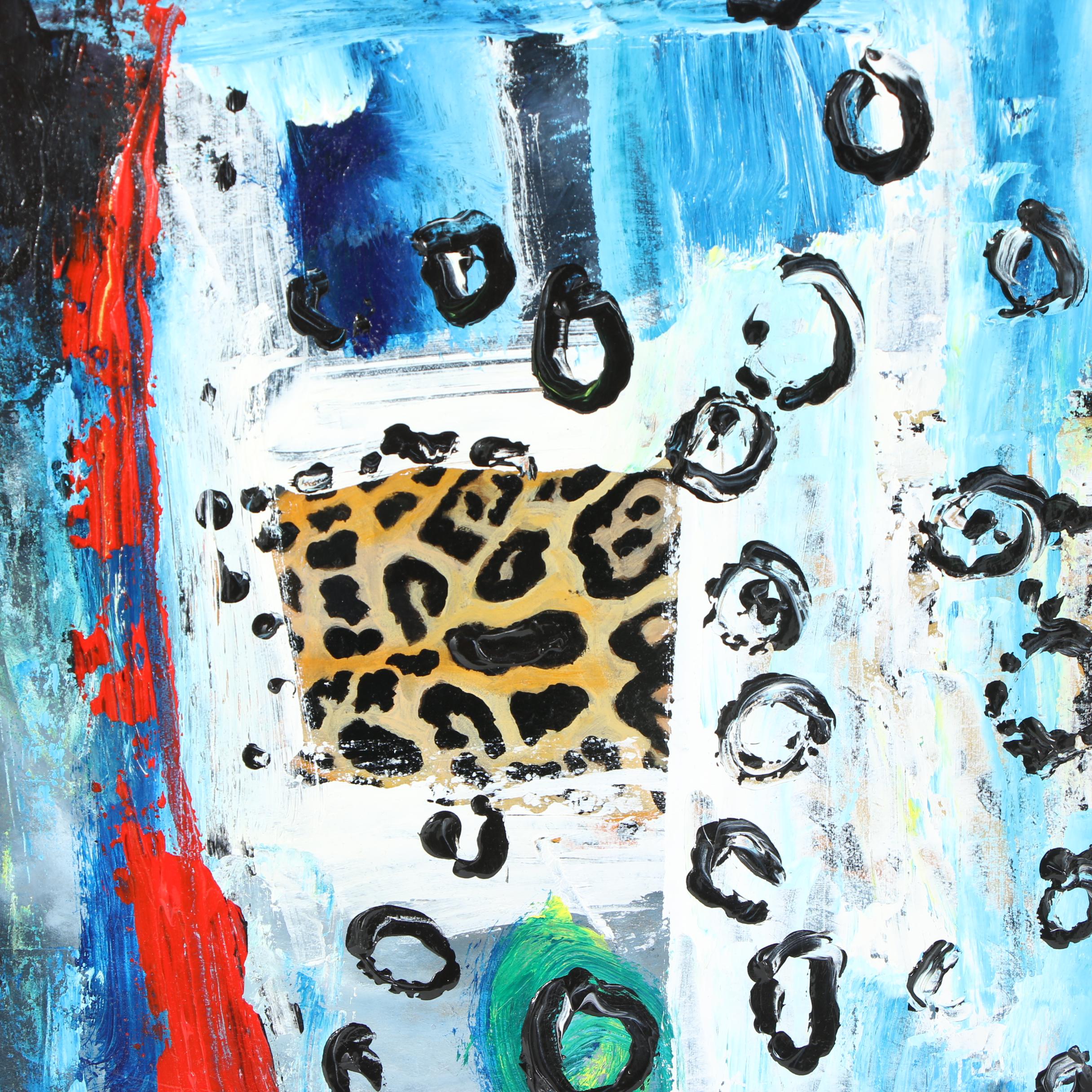 Randy Groden Mixed Media Painting "Leopardo"