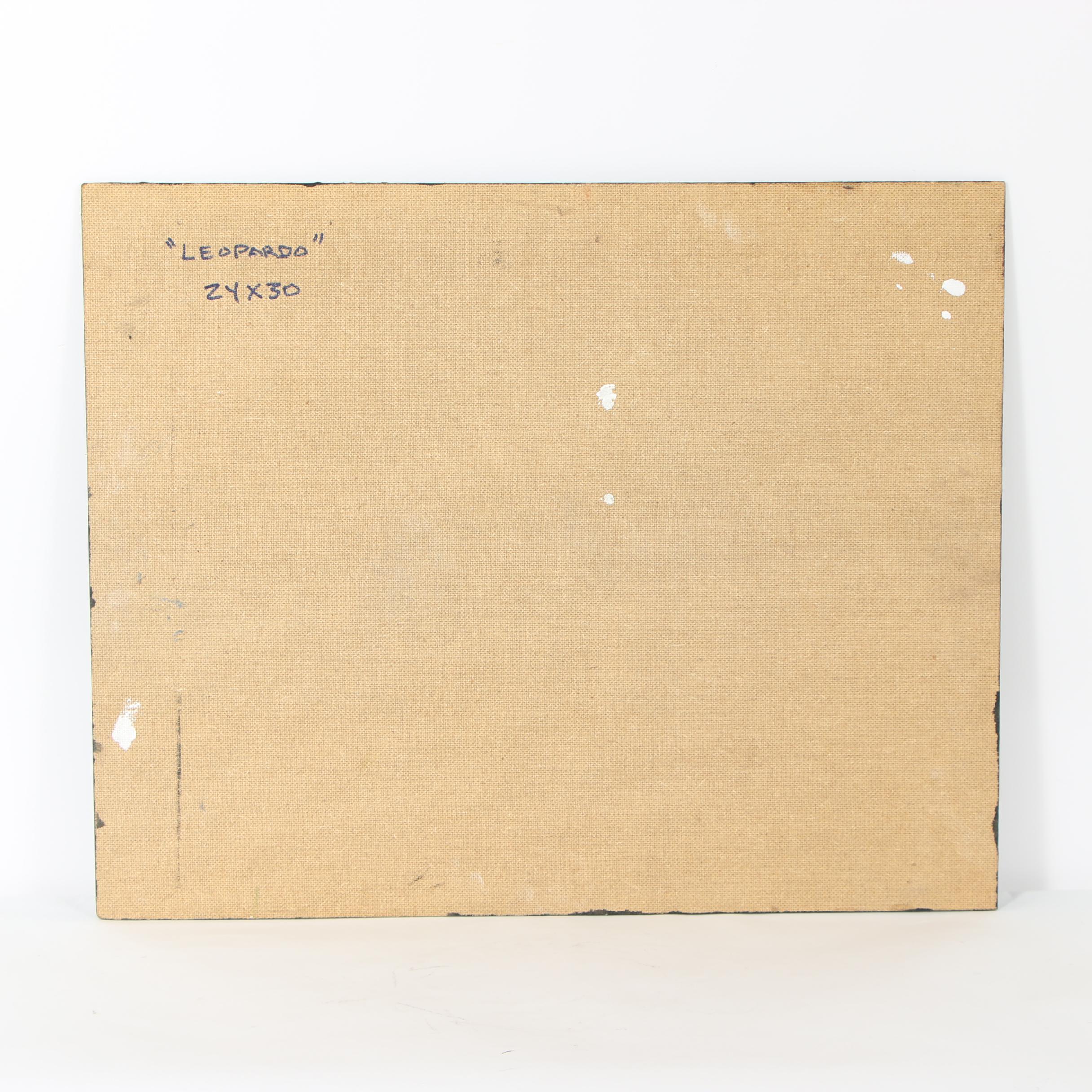 Randy Groden Mixed Media Painting "Leopardo"