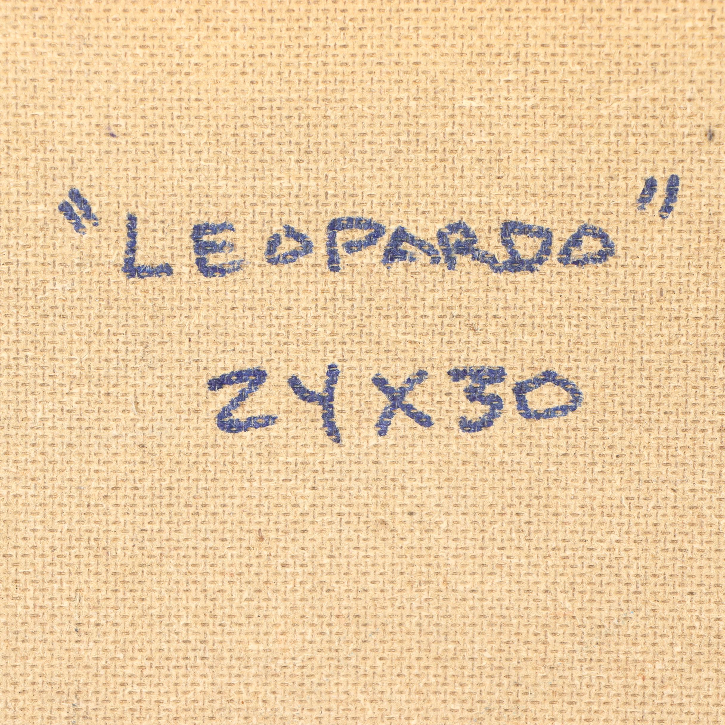 Randy Groden Mixed Media Painting "Leopardo"