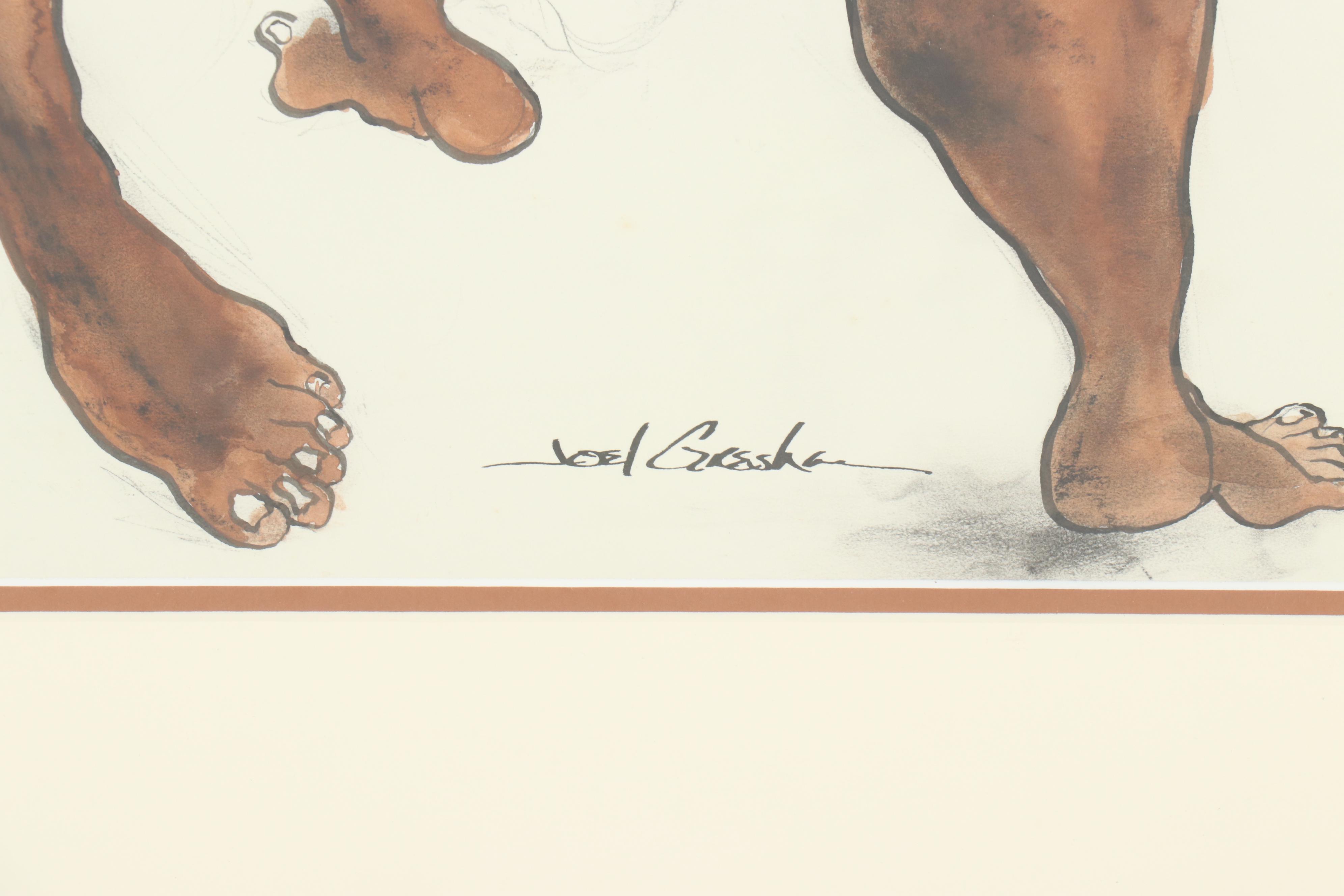 Figural Color Lithograph after Joel Gresham