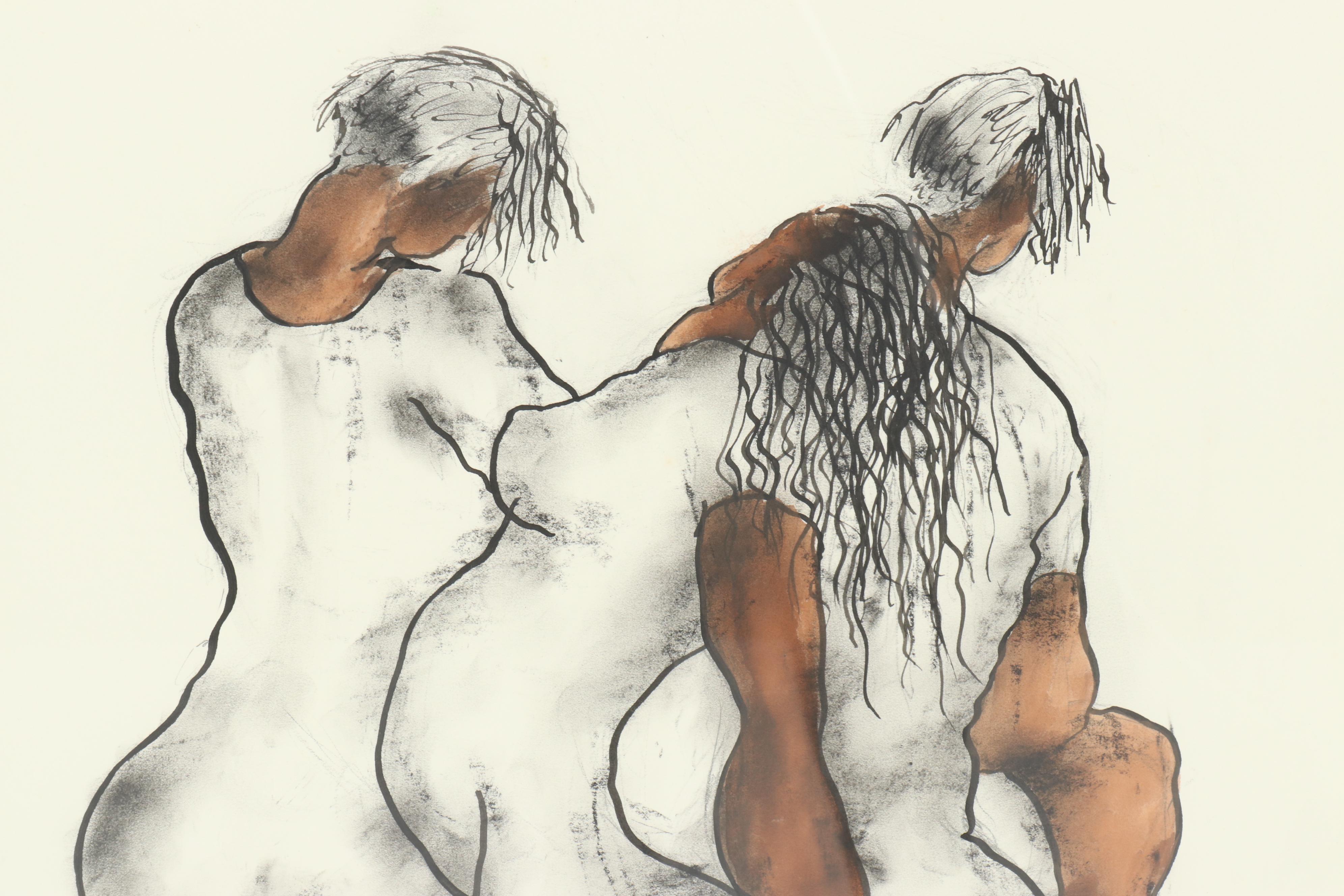 Figural Color Lithograph after Joel Gresham