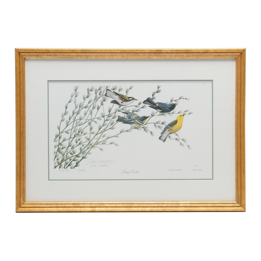 John Ruthven Offset Lithograph "Spring Quartet"