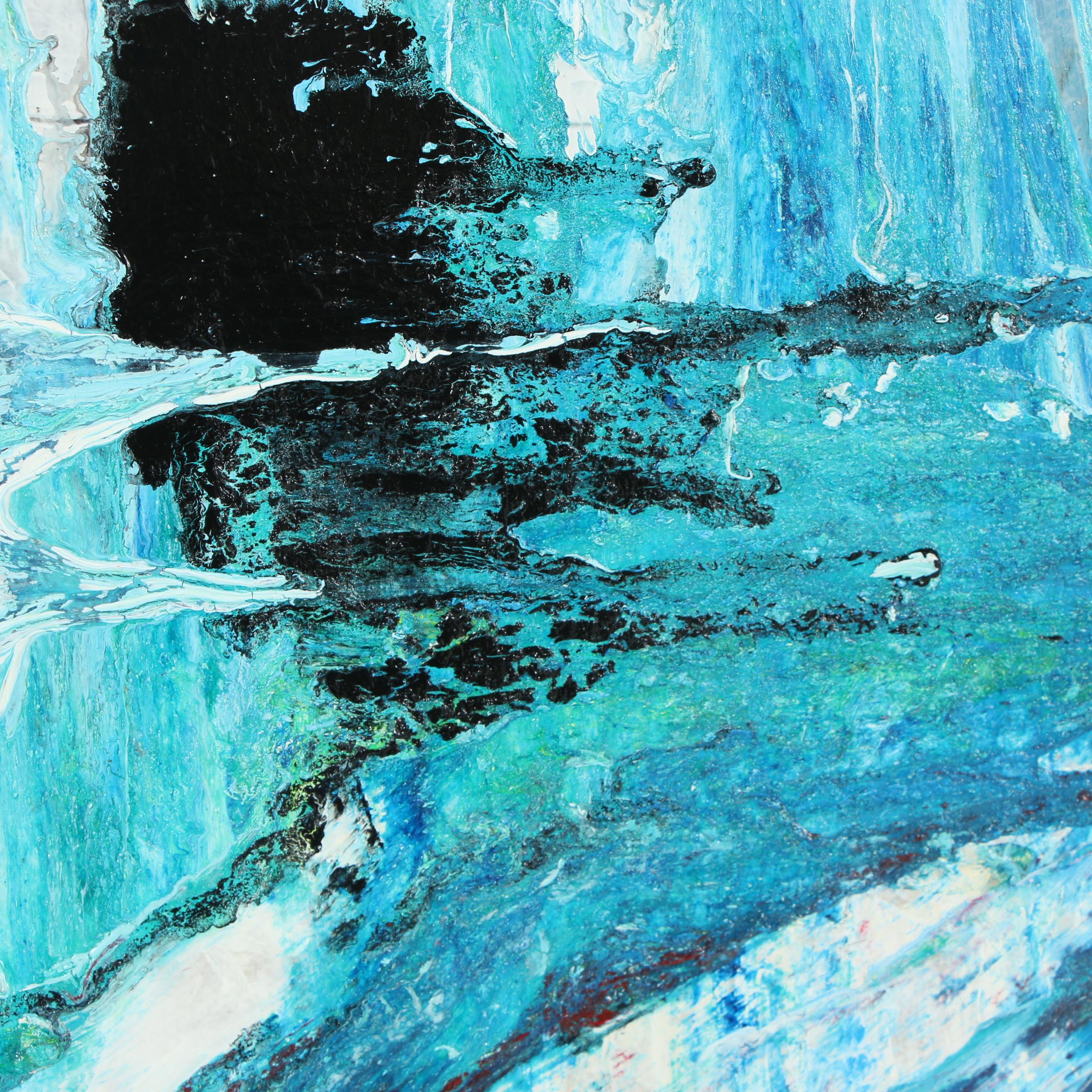 Randy Groden Mixed Media Painting "Blue Eyes Royal"