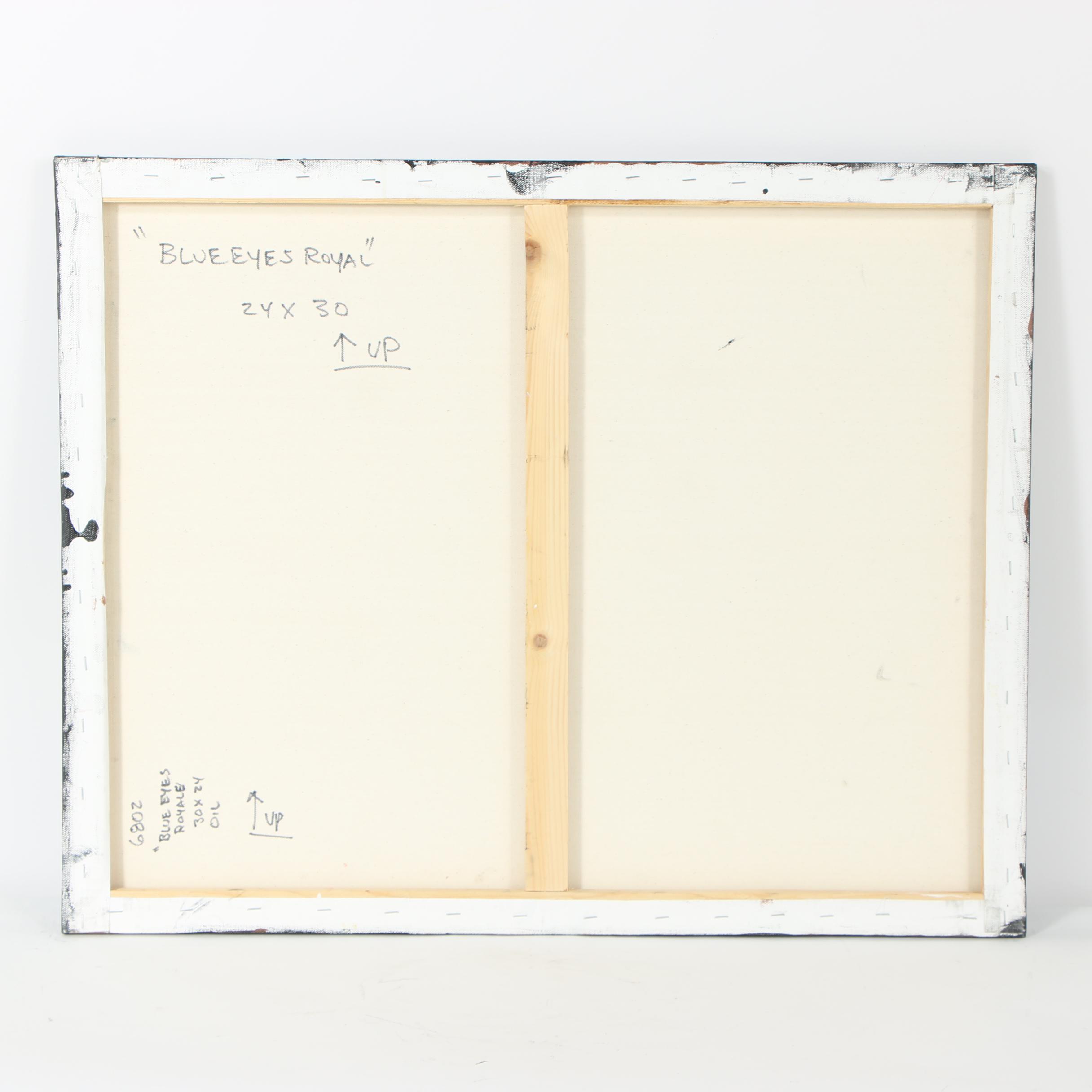 Randy Groden Mixed Media Painting "Blue Eyes Royal"