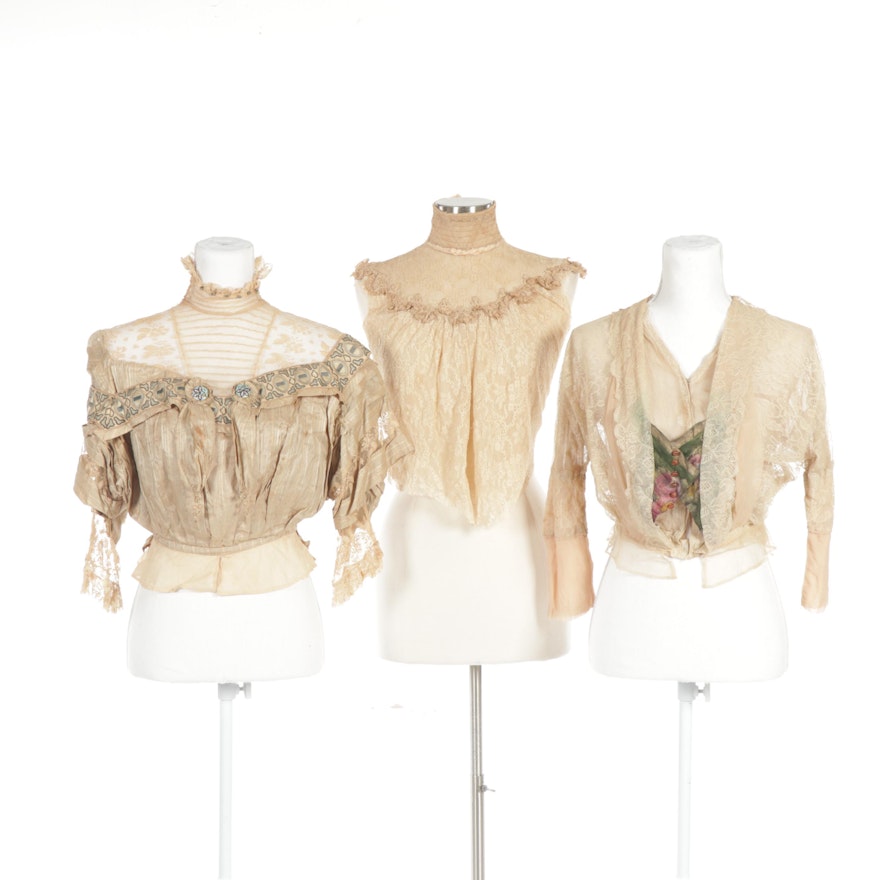 Women's Lace Blouses and Trim, Late Victorian to Edwardian Era