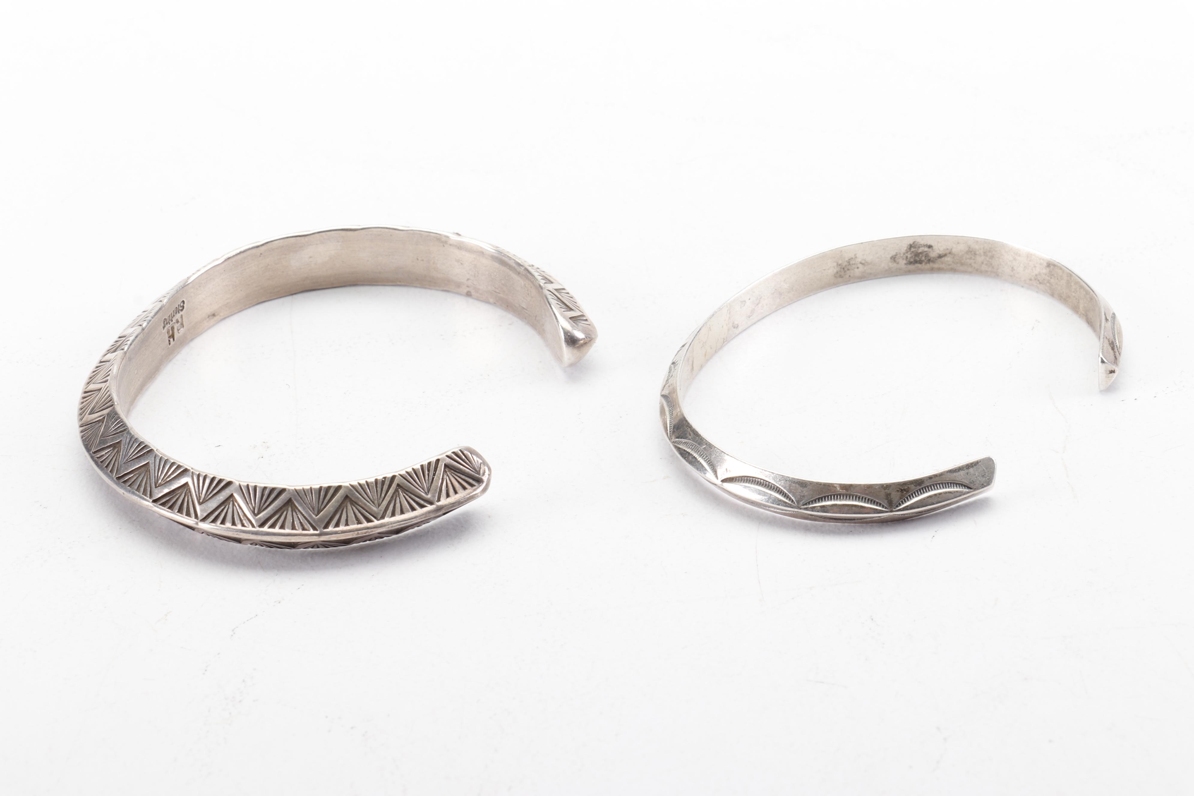 Vintage Randy Hoskie Navajo Sterling Silver Bangles