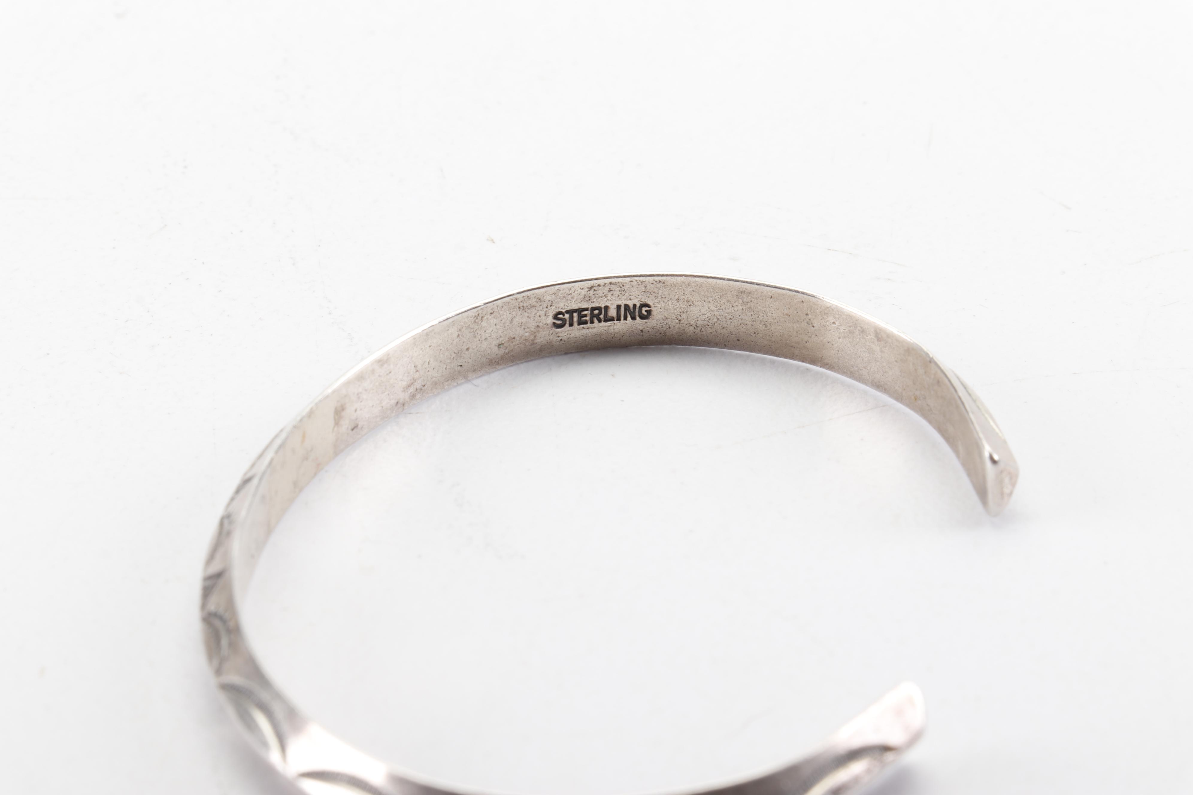 Vintage Randy Hoskie Navajo Sterling Silver Bangles