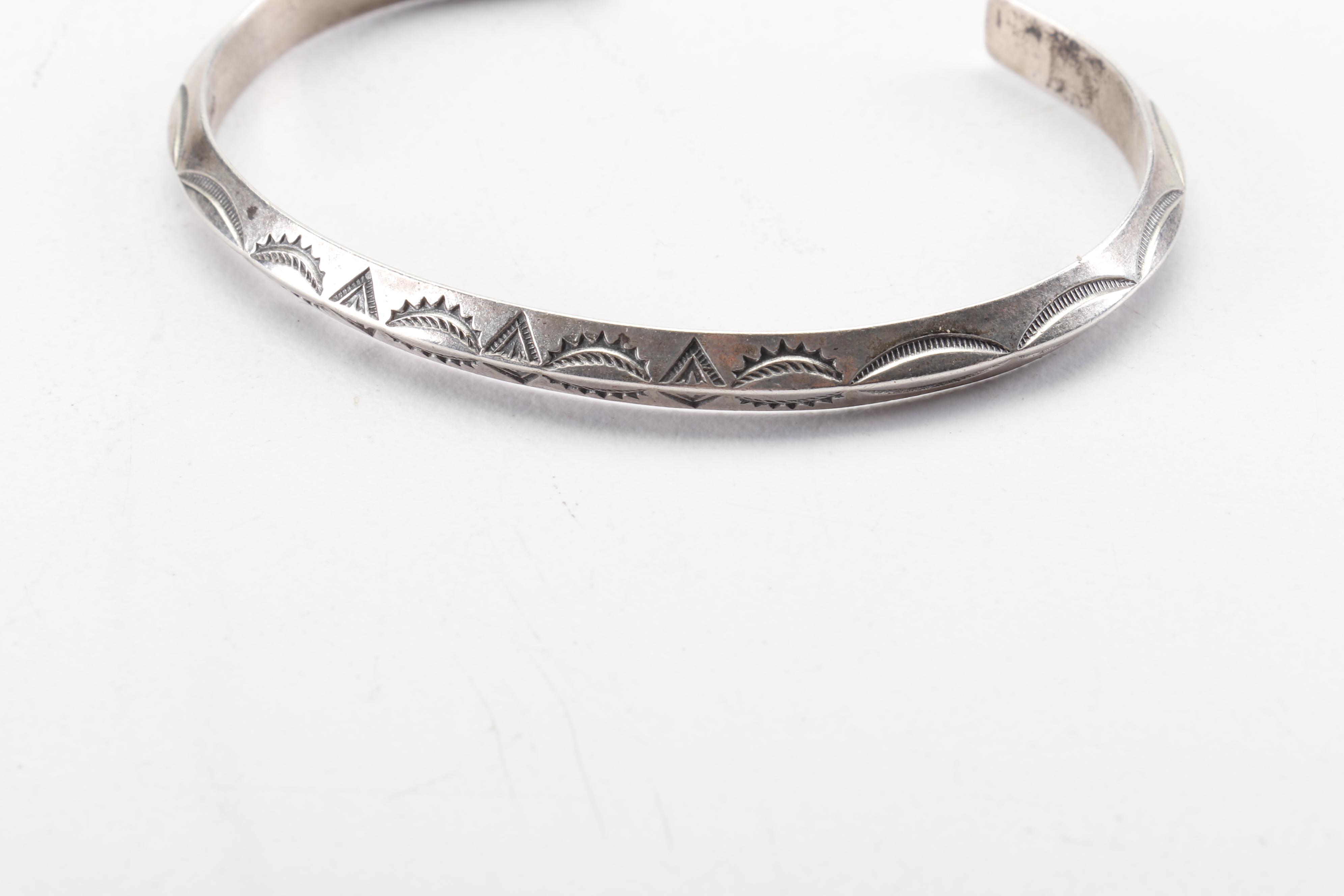 Vintage Randy Hoskie Navajo Sterling Silver Bangles