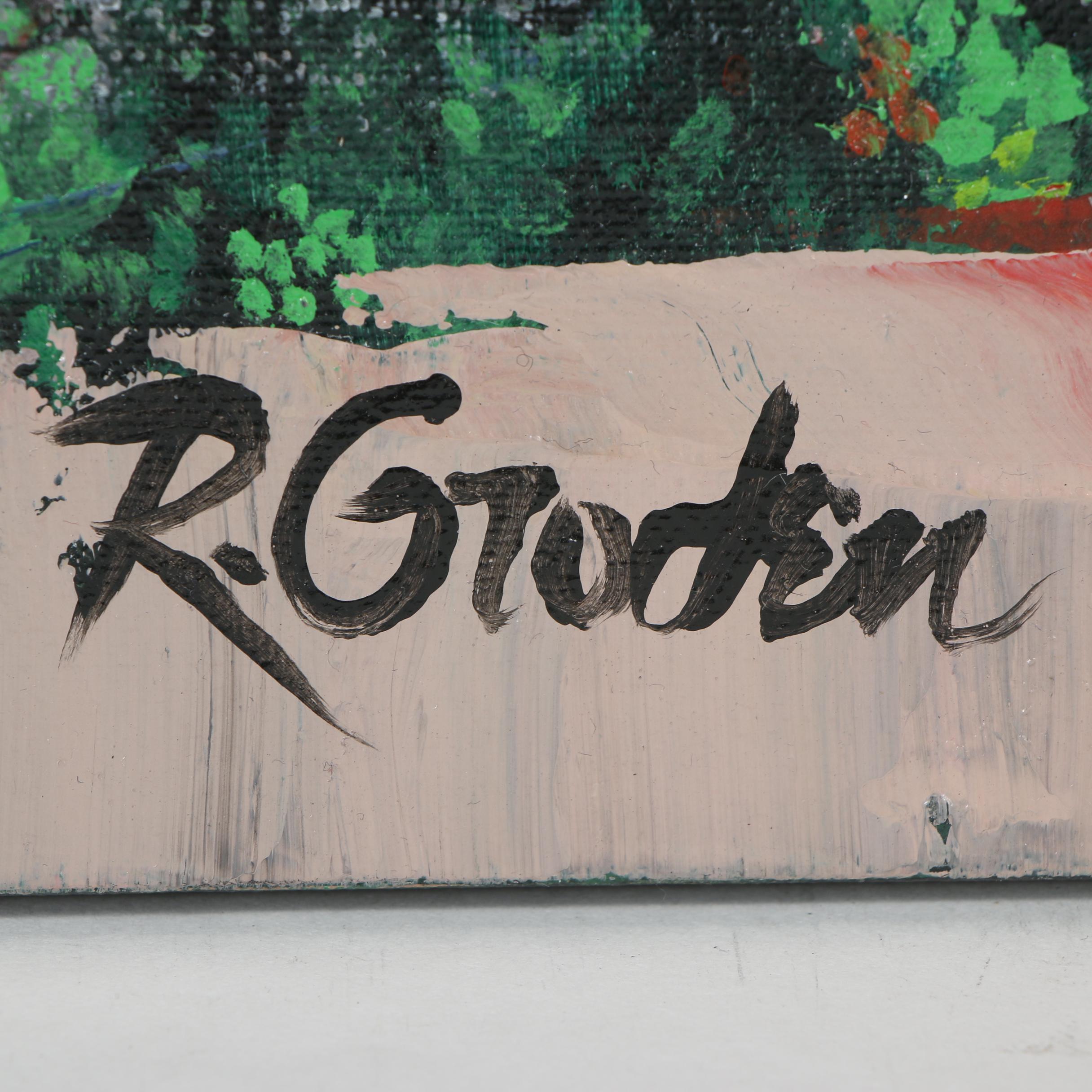 Randy Groden Mixed Media Painting "Proceed with Caution"