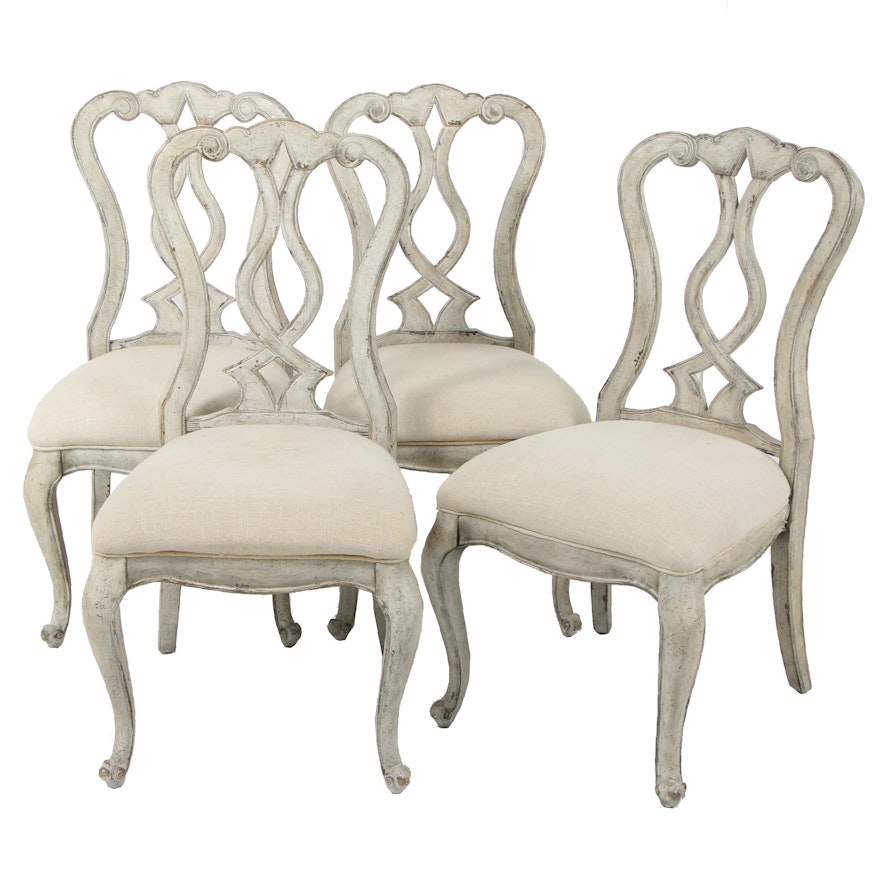 Contemporary Hooker Distressed Wooden Dining Chairs