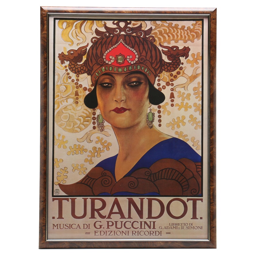 Offset Lithograph Reproduction Poster for Giacomo Puccini’s Opera "Turandot"