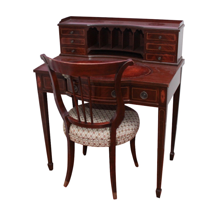 Neoclassical Secretary Desk and Chair