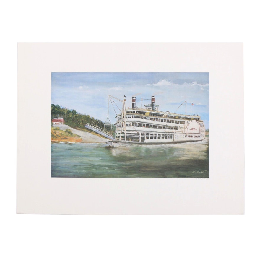 Lil Bickel Offset Lithograph "Island Queen"
