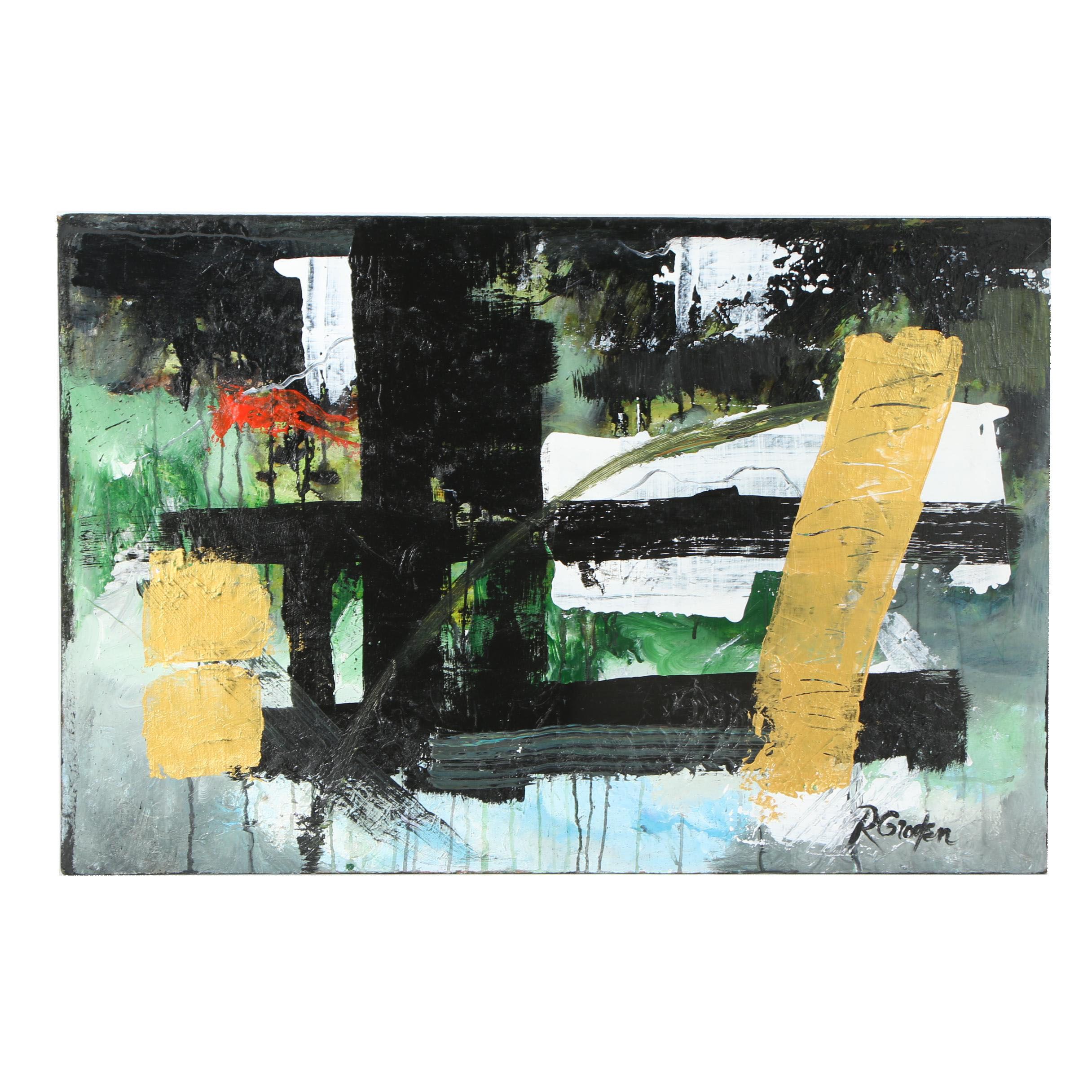 Randy Groden Mixed Media Painting "Chania"