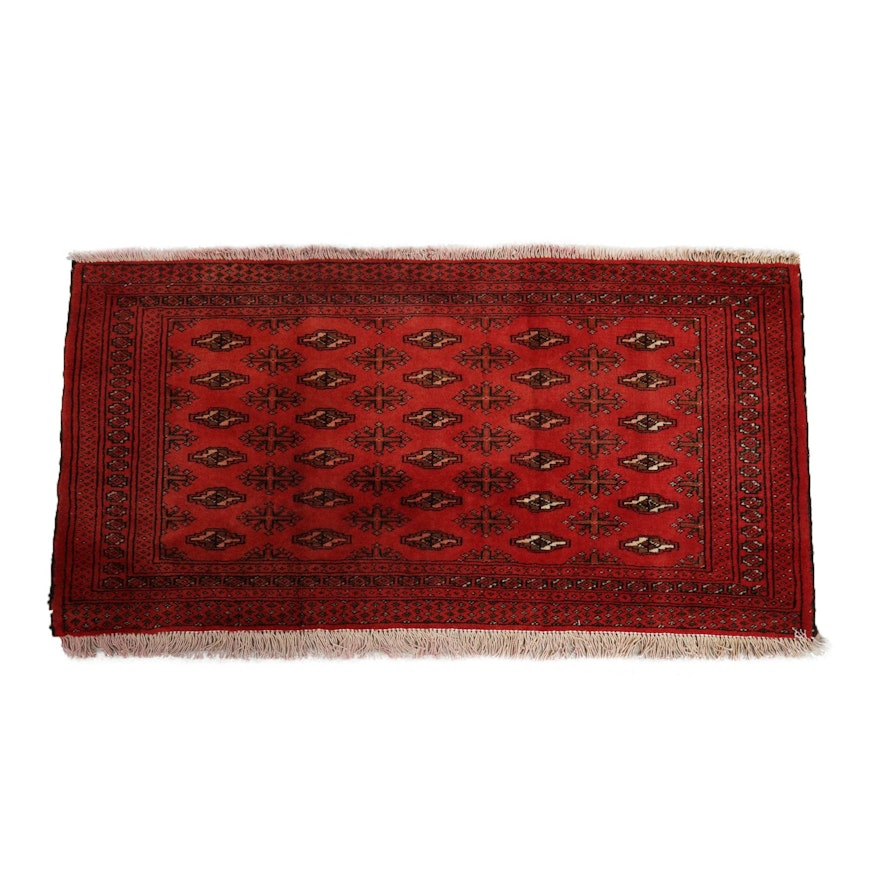 Hand-Knotted Persian Bokhara Wool Rug